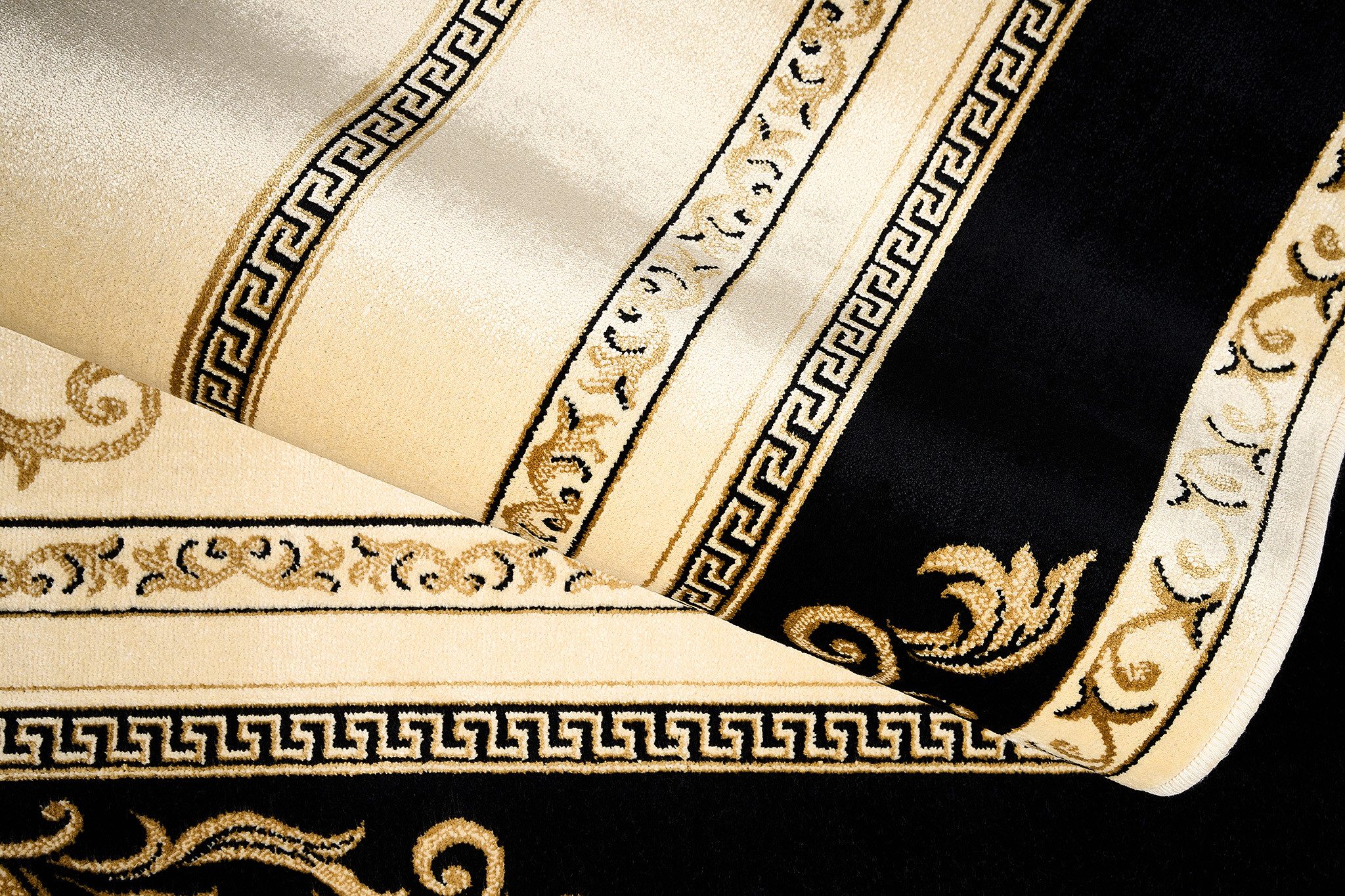 Belle Arti Teppich Runder Teppich Wohnzimmer Jaguar Tiermotiv Schwarz Gold Kurzflor Rund, Rund
