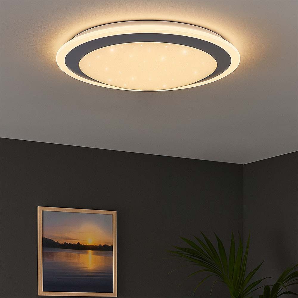 WOFI LED Deckenleuchte, LED-Leuchtmittel fest verbaut, Warmweiß, Deckenleuchte mit Sternenhimmel LED Deckenlampe Schlafzimmerlampe