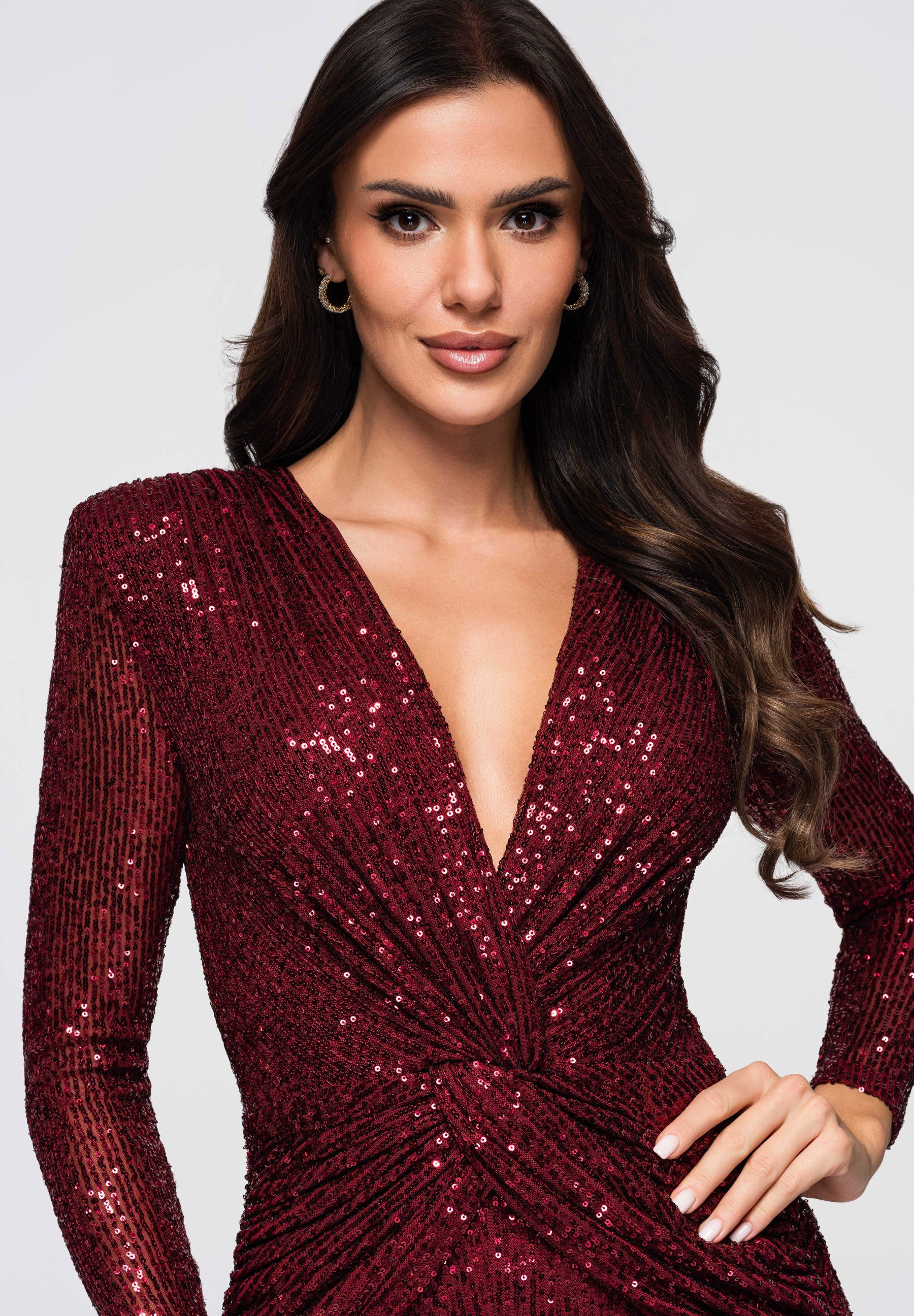 OMBRE Abendkleid Elegantes Abendkleid mit Pailletten günstig online kaufen