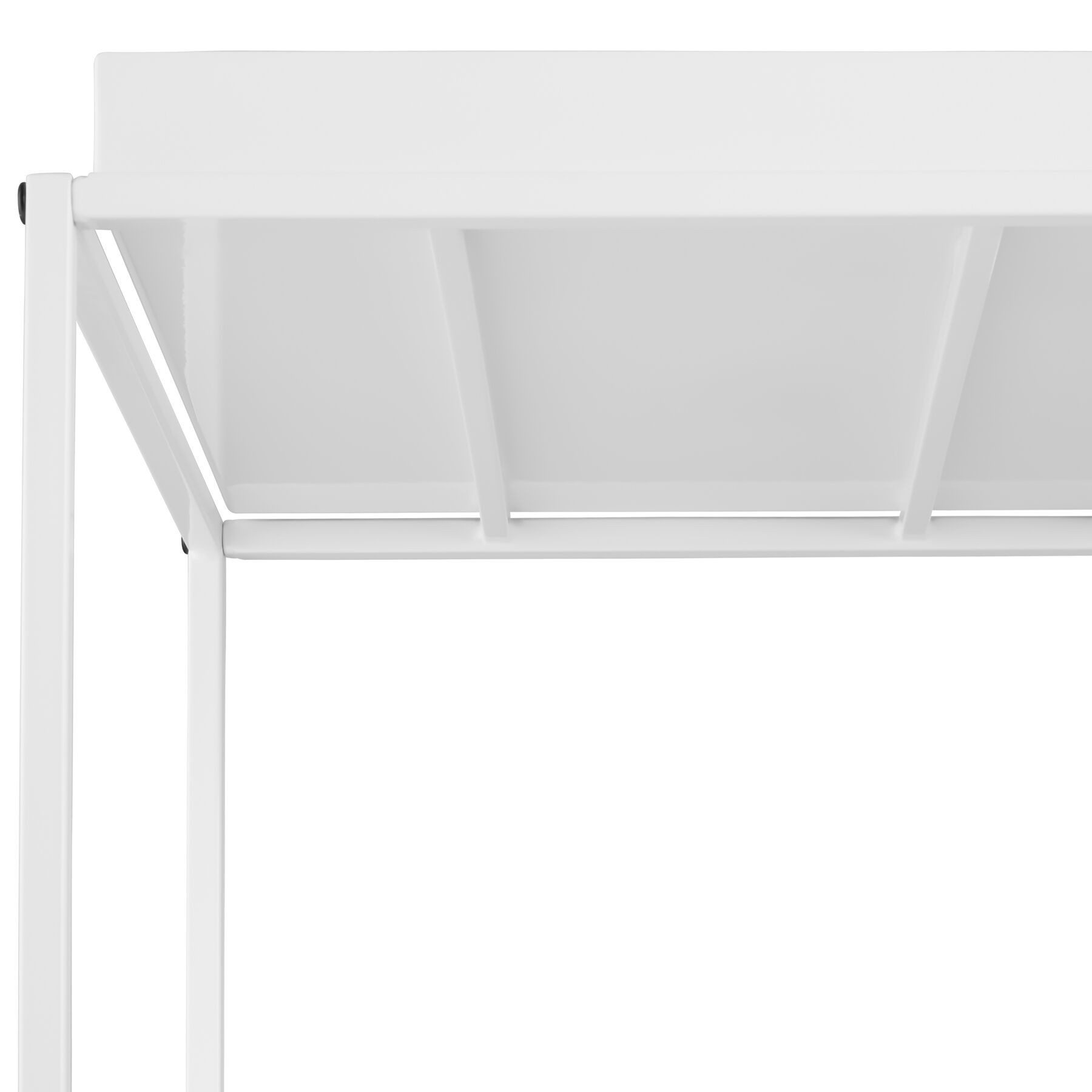tectake Beistelltisch Ablagetisch, 40 x 40 x 44 cm, mit bodenschonenden Anti-Rutsch-Pads (Sofatisch Cambridge, 1-St., in weiß), Stahl, ausgestattet mit Ablage in Tablettform, lässt sich stapeln