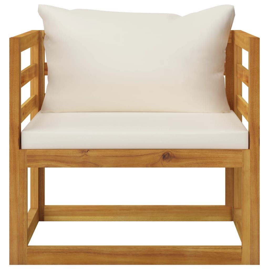 vidaXL Sofaelement Gartenstuhl mit Cremeweißen Auflagen günstig online kaufen