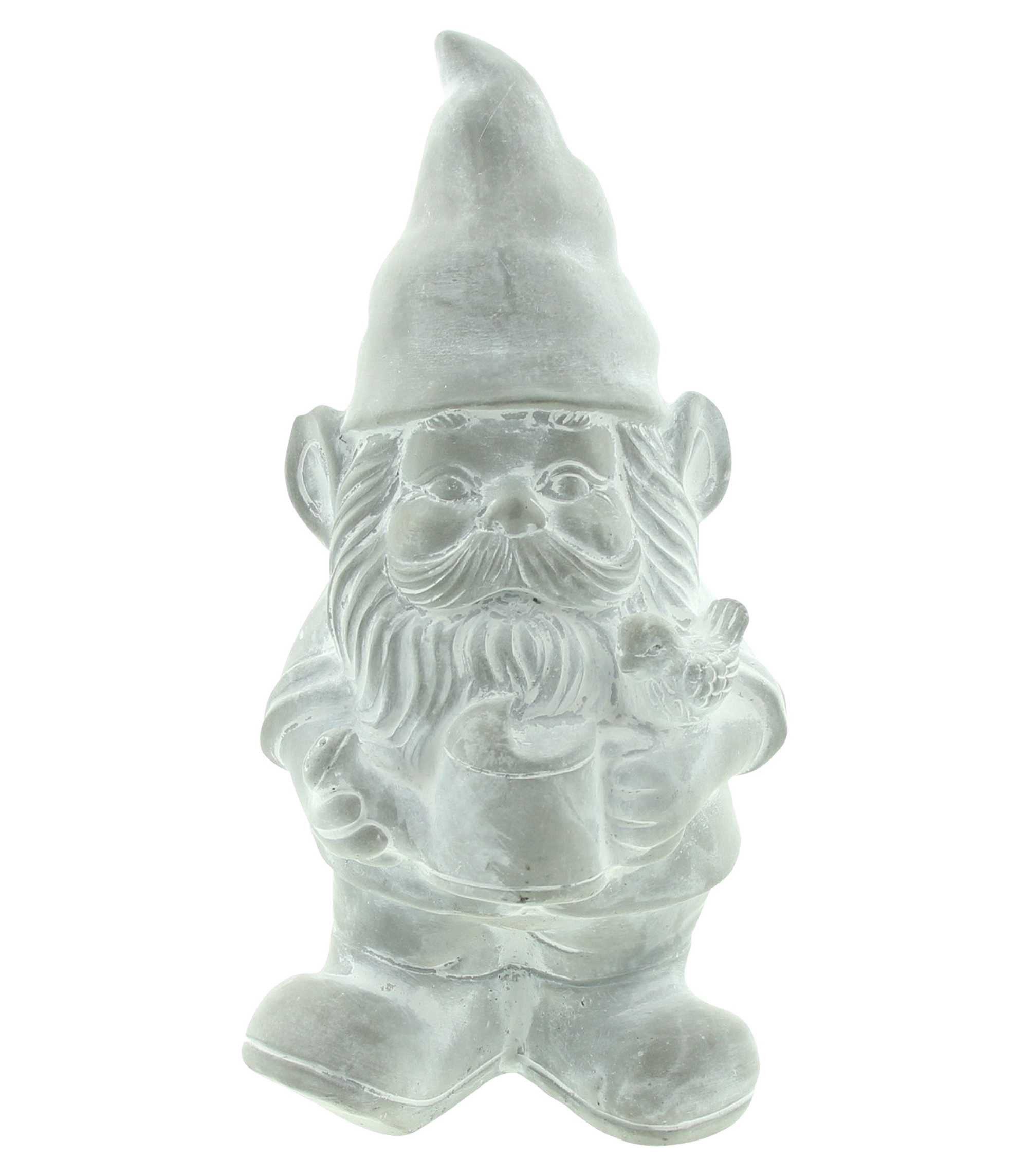 Dekoleidenschaft Gartenzwerg "Wikinger" Zement Gartenwichtel weiß, Gnom, Бес Garten, Dekofigur, 26 cm hoch, Outdoor Gartenstatue, Gartendeko