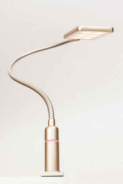 kalb Bettleuchte kalb 4W LED Bettleuchte Leseleuchte Flexleuchte Nachttischlampe Bettlampe Leselampe, 1er Set messing matt, warmweiß