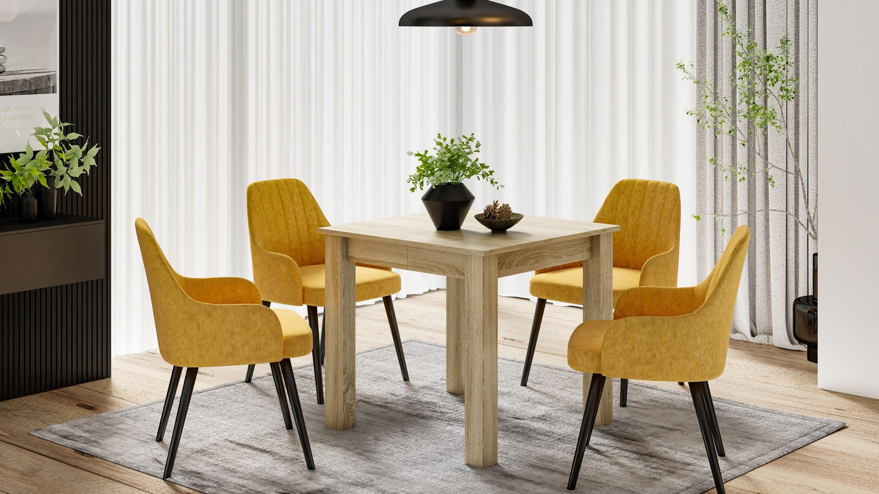 Esstisch Esszimmer 280 Tisch Esstisch Eiche designimpex bis 80 cm Sonoma DA-444 ausziehbar Design