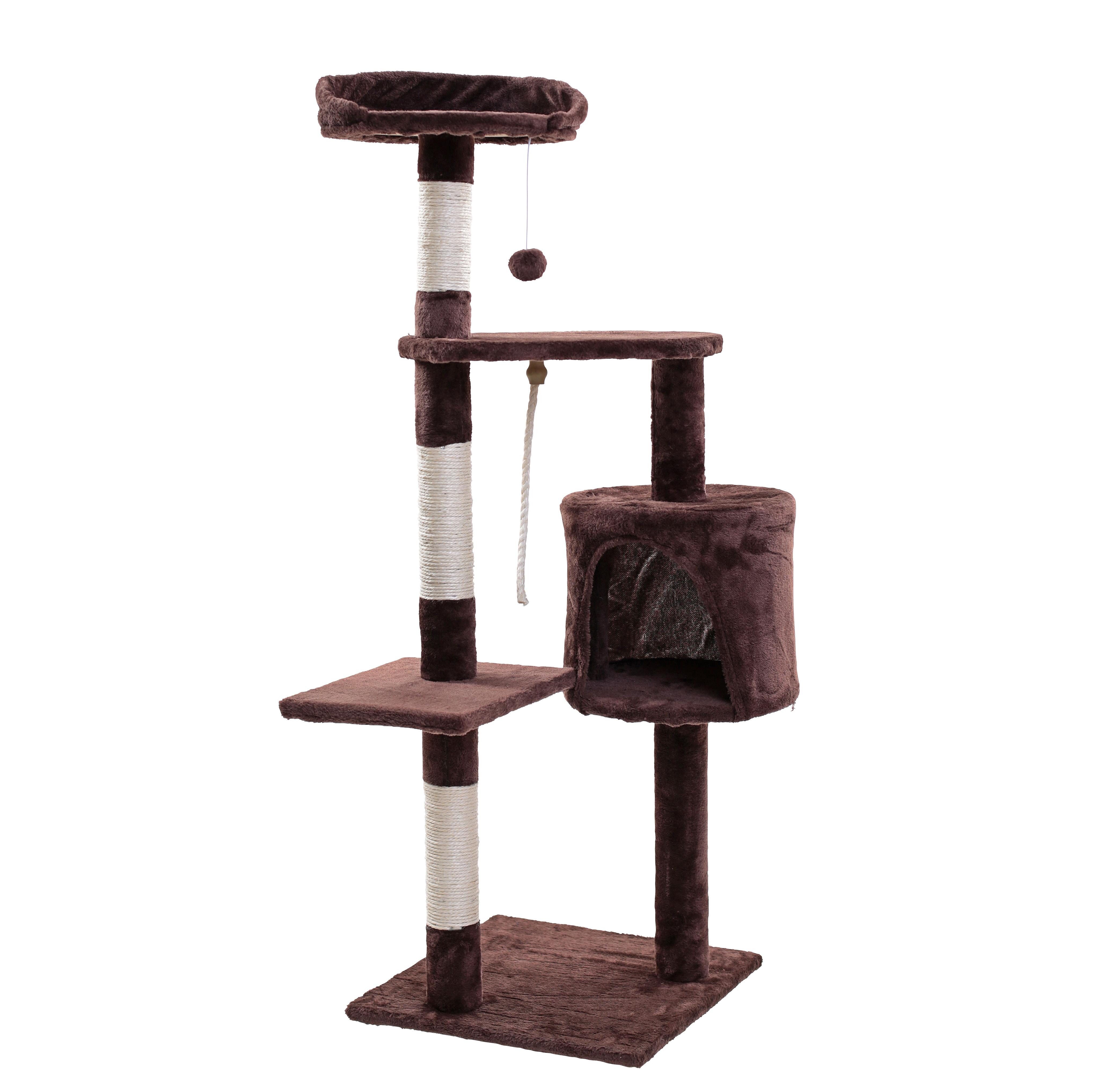 ESTEXO Kratzbaum Katzenbaum Katzenkratzbaum 112 cm Kletterbaum Spielbaum Braun