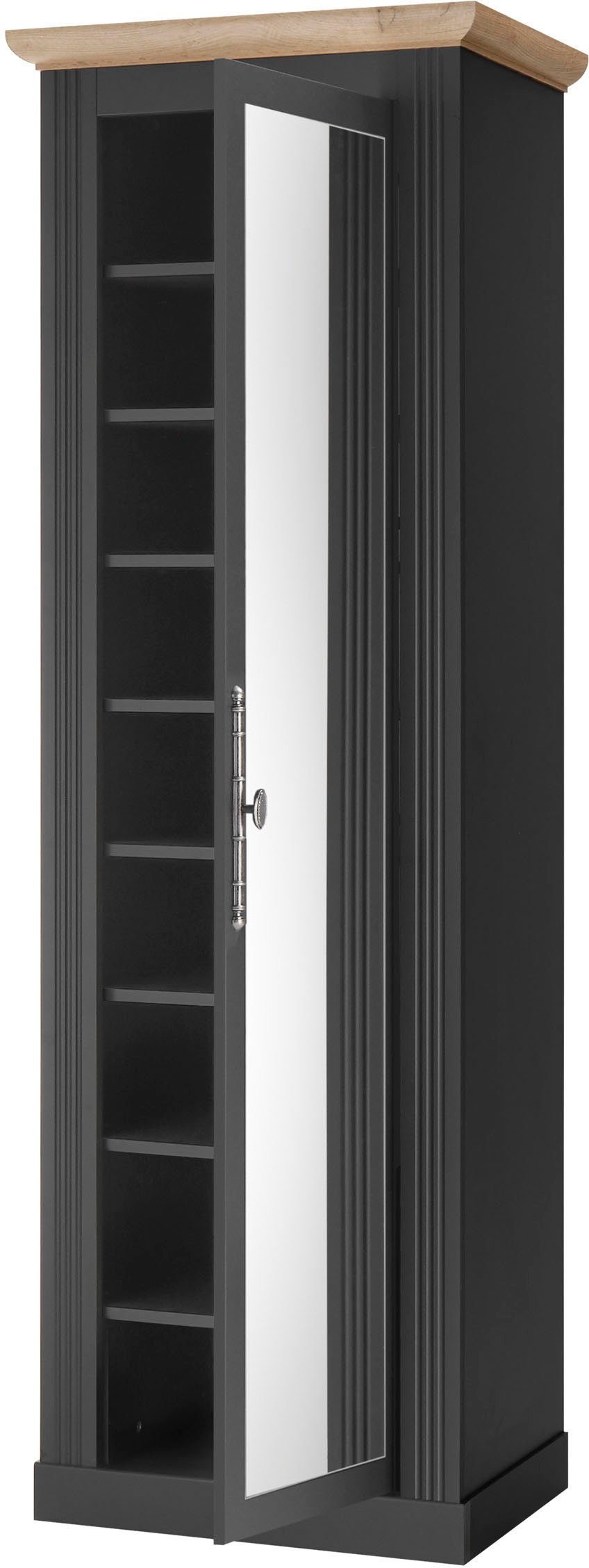 OTTO home Schuhschrank Westminster, Schrank im Landhausstil, Hochschrank, Garderobenschrank Metallgriffe, mit Spiegeltür, viel Stauraum, in 2 Farben erhältlich – Bild 4 von 5