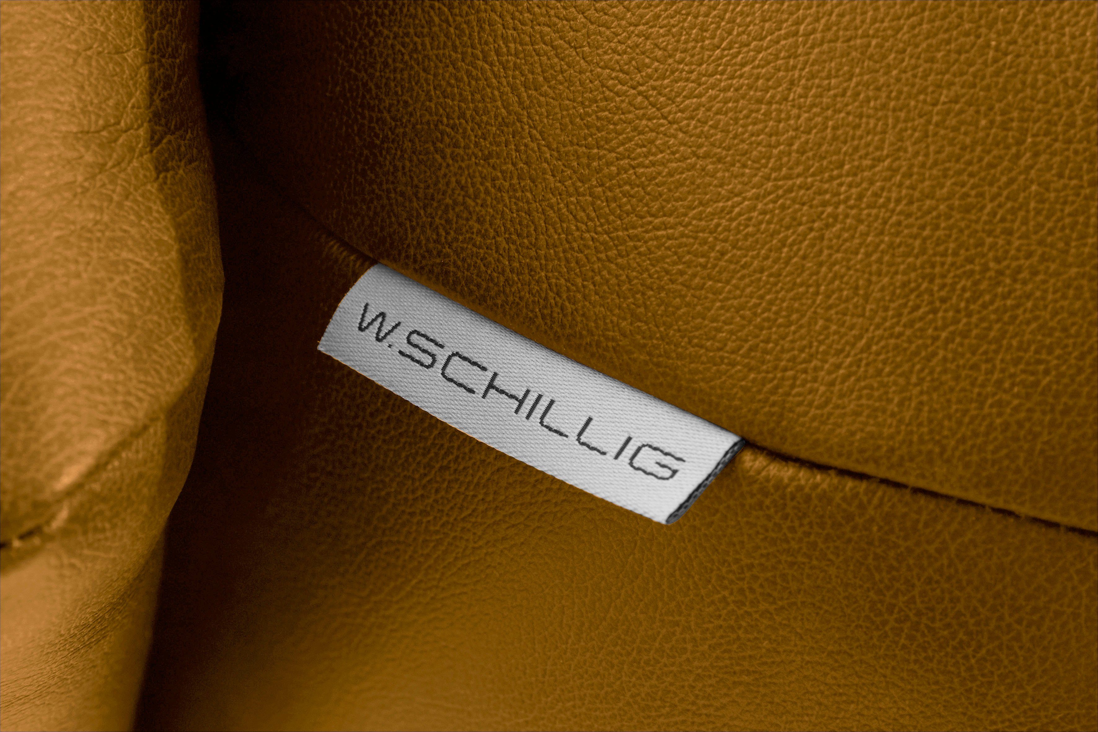W.SCHILLIG 2,5-Sitzer sherry, Metallfüße Schwarz, in Kopfstützenverstellung, Breite cm 234
