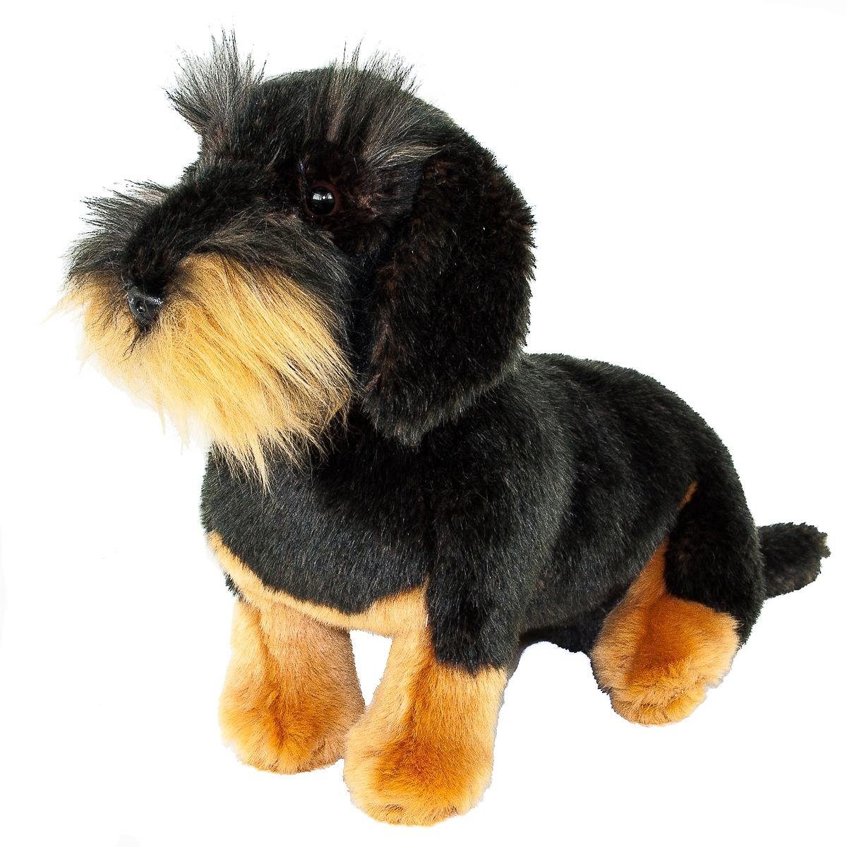 Teddys Rothenburg Kuscheltier Rauhaardackel Waldi 28 cm stehend schwarz/bra günstig online kaufen