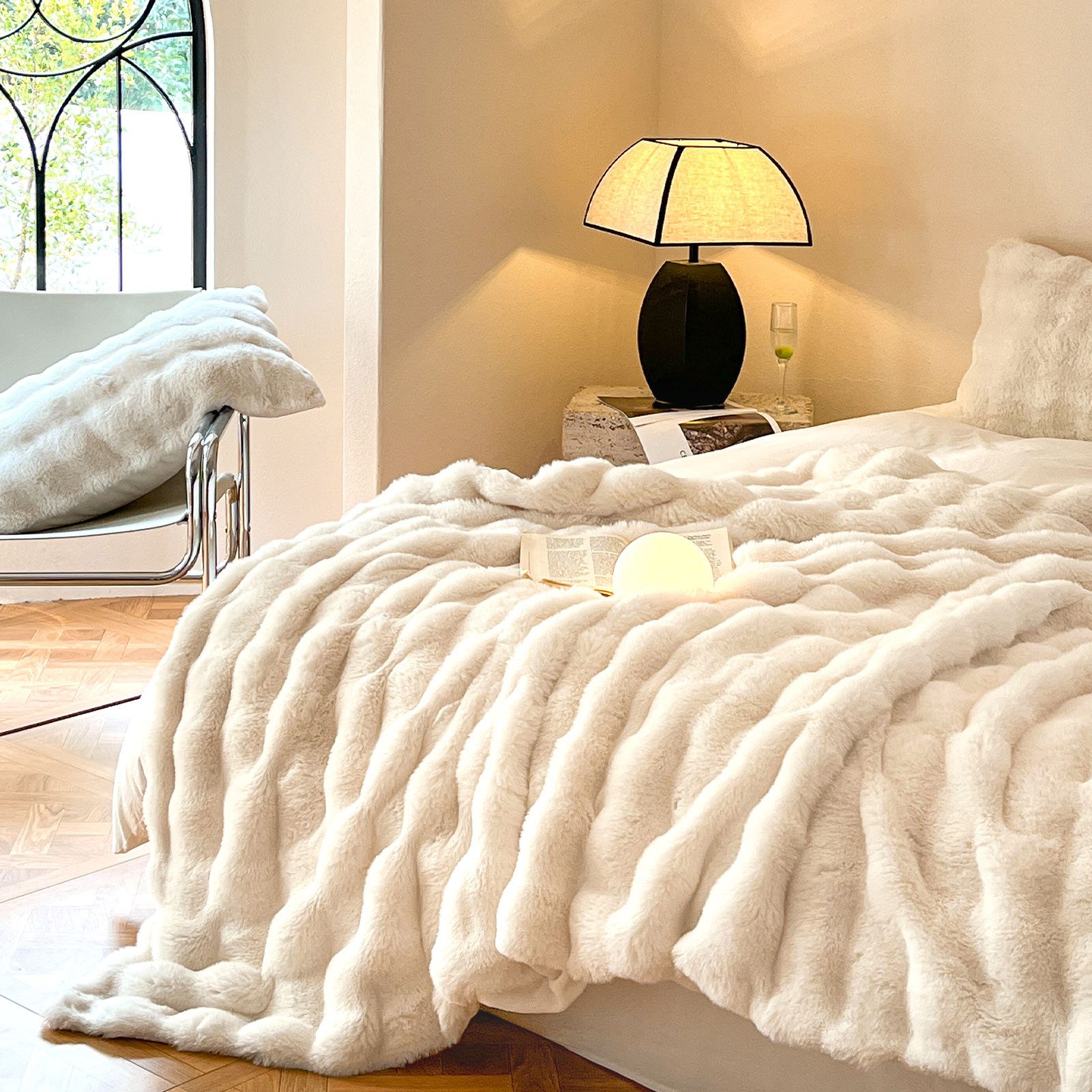 Wohndecke Kuscheldecke Kaninchen Plüsch Decke, KEAYOO, Kunstfell Warme Kusc günstig online kaufen