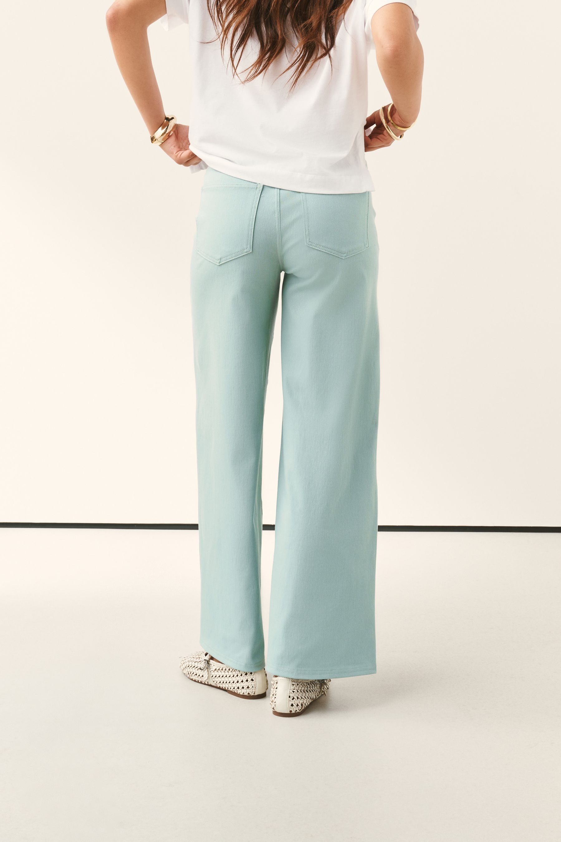Next Jeansleggings Denim-Hose aus Jersey mit weitem Bein (1-tlg)
