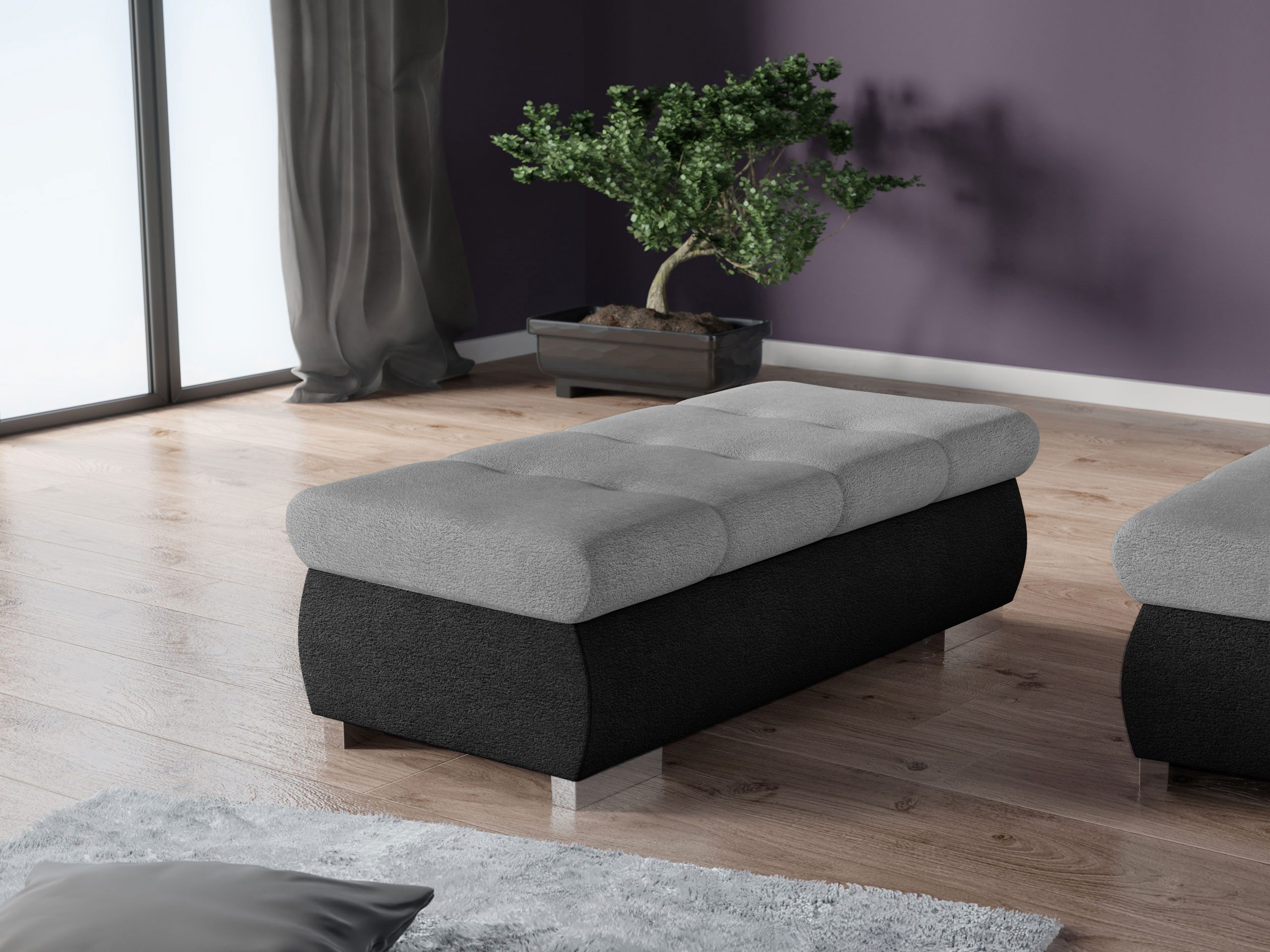 MIRJAN24 Polsterhocker Orkan Groß, Holzkonstruktion, 120x60x39 günstig online kaufen