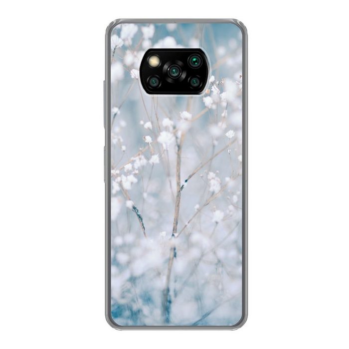 MuchoWow Handyhülle Äste - Schnee - Winter - Natur - Botanisch Phone Case Handyhülle Poco X3 Silikon Schutzhülle