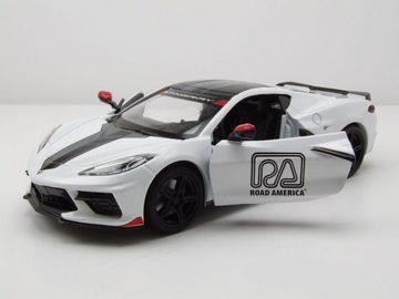 GREENLIGHT collectibles Modellauto Chevrolet Corvette C8 Stingray Pace Car 2020 weiß Modellauto 1:24, Maßstab 1:24