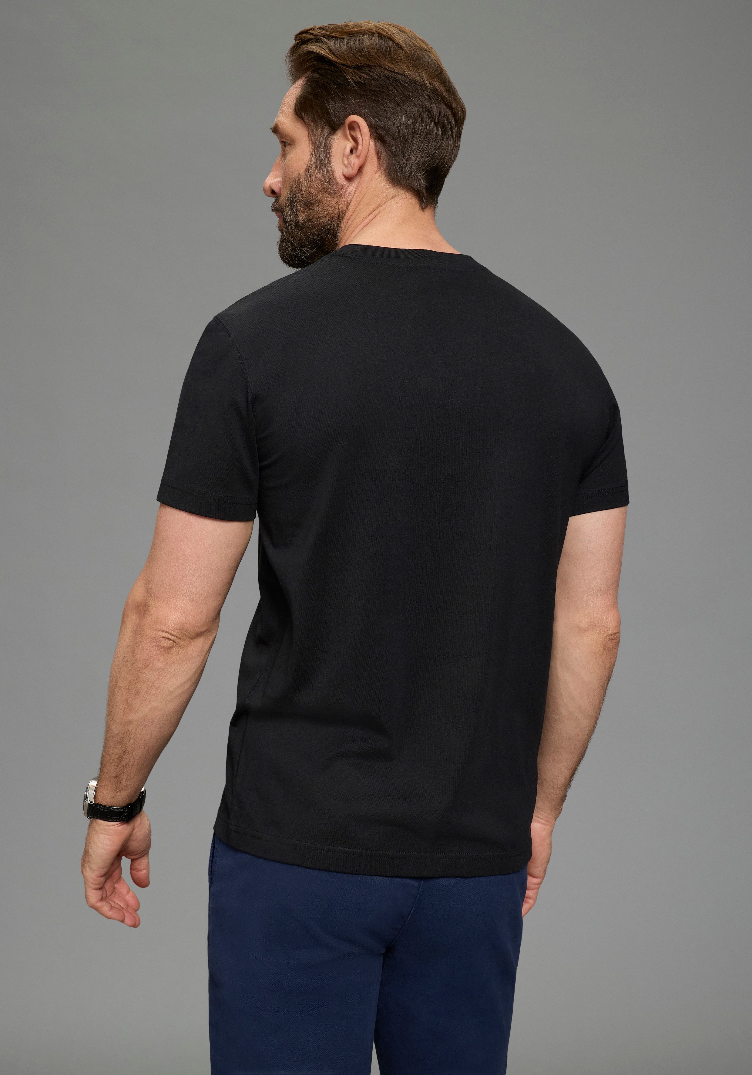 Man's World Rundhalsshirt Neue Kollektion! Regular Fit, kurzarm, mit Brusttasche, unifarben