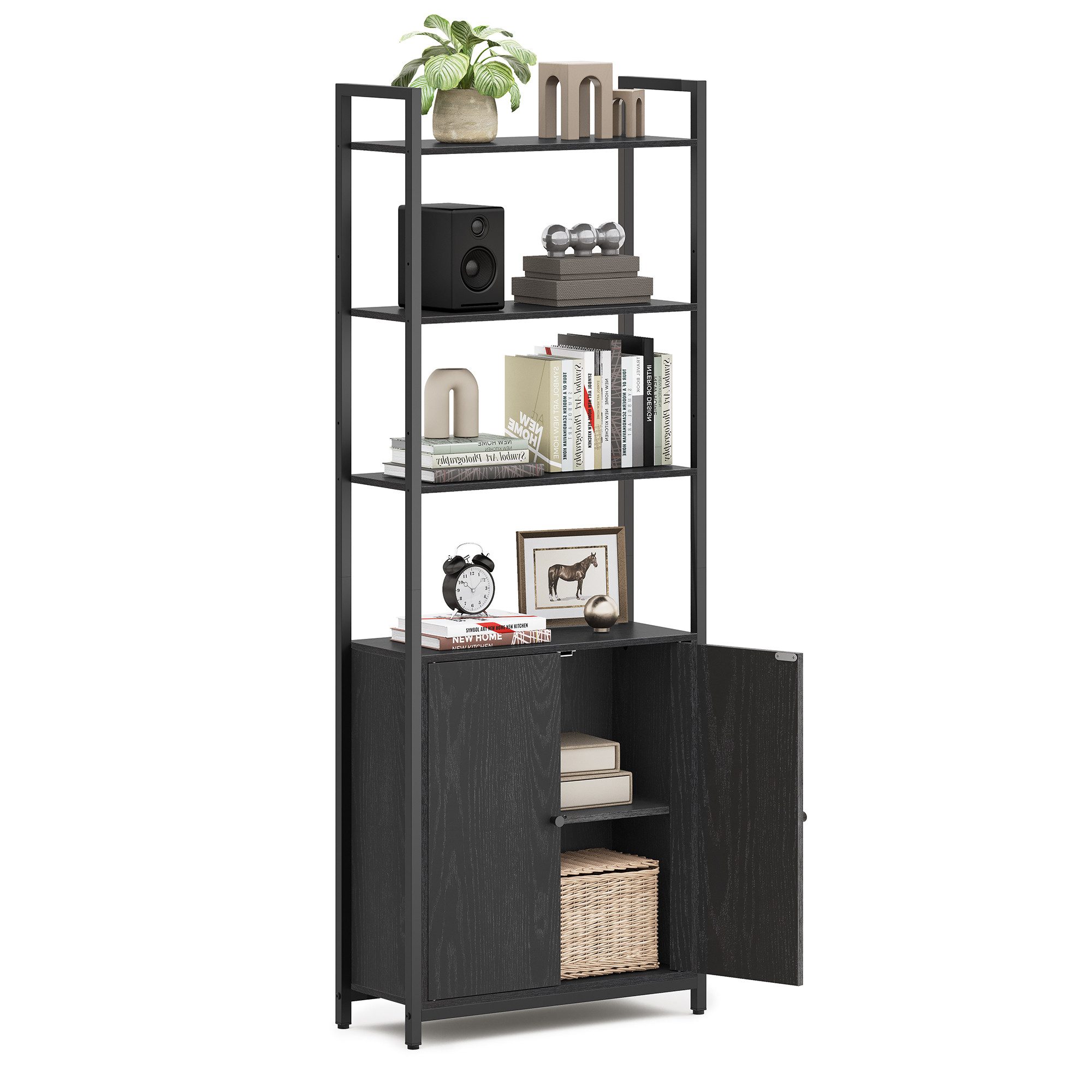 VASAGLE Bücherregal, 6 Ebenen, Regal, Standregal mit Türen günstig online kaufen