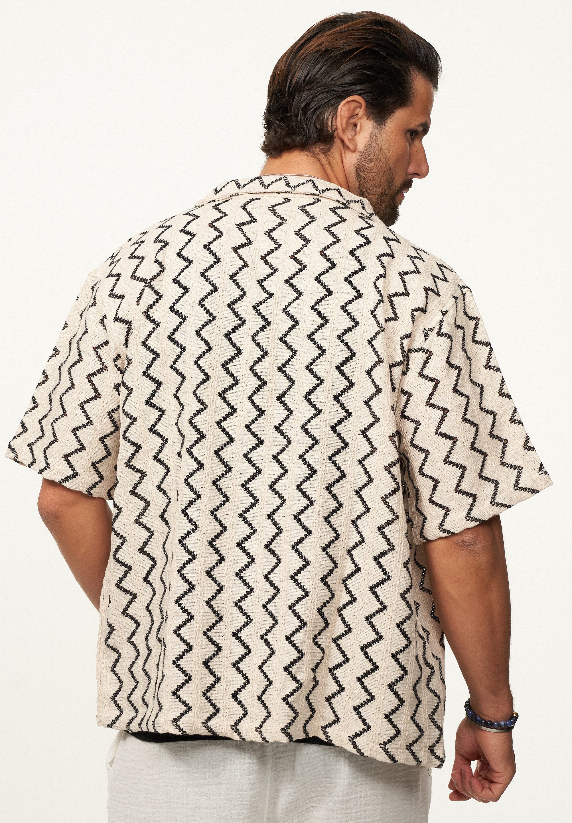 SOULSTAR Kurzarmhemd im Vintage Summer-Look Herren Kurzarm Strick Polo-Hemd T-Shirt – Bild 4 von 4