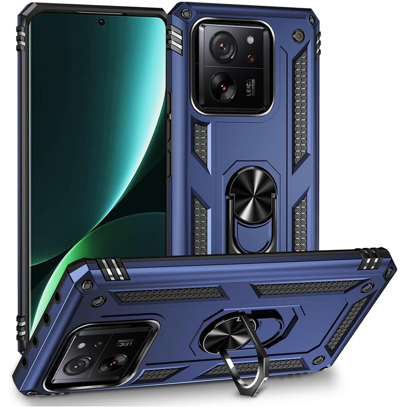CoolGadget Handyhülle Armor Shield Case für Xiaomi 13T / 13T Pro 6,36 Zoll, Outdoor Cover Magnet Ringhalterung Handy Hülle für Xiaomi 13T Pro