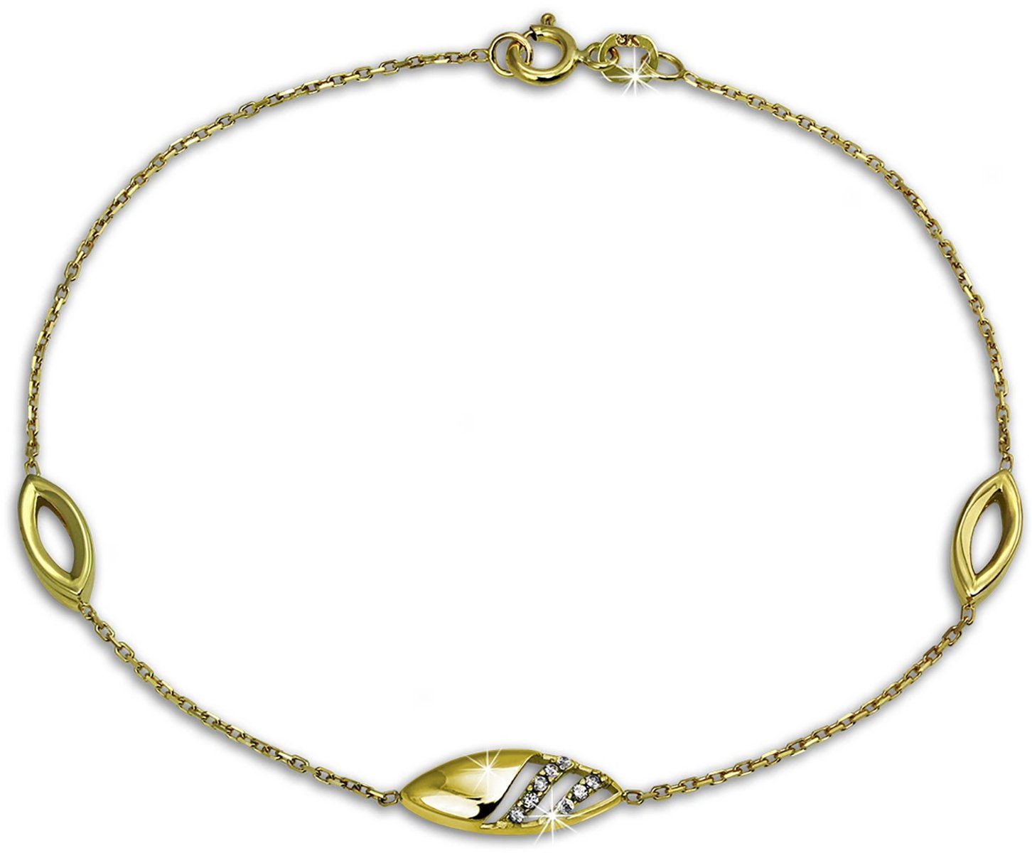 GoldDream Goldarmband GoldDream Armband Glamour Gelbgold - 8K (Armband), Damen Armbänder ca. 18,5cm, 333 Gelbgold - 8 Karat, Farbe: Gold, weiß
