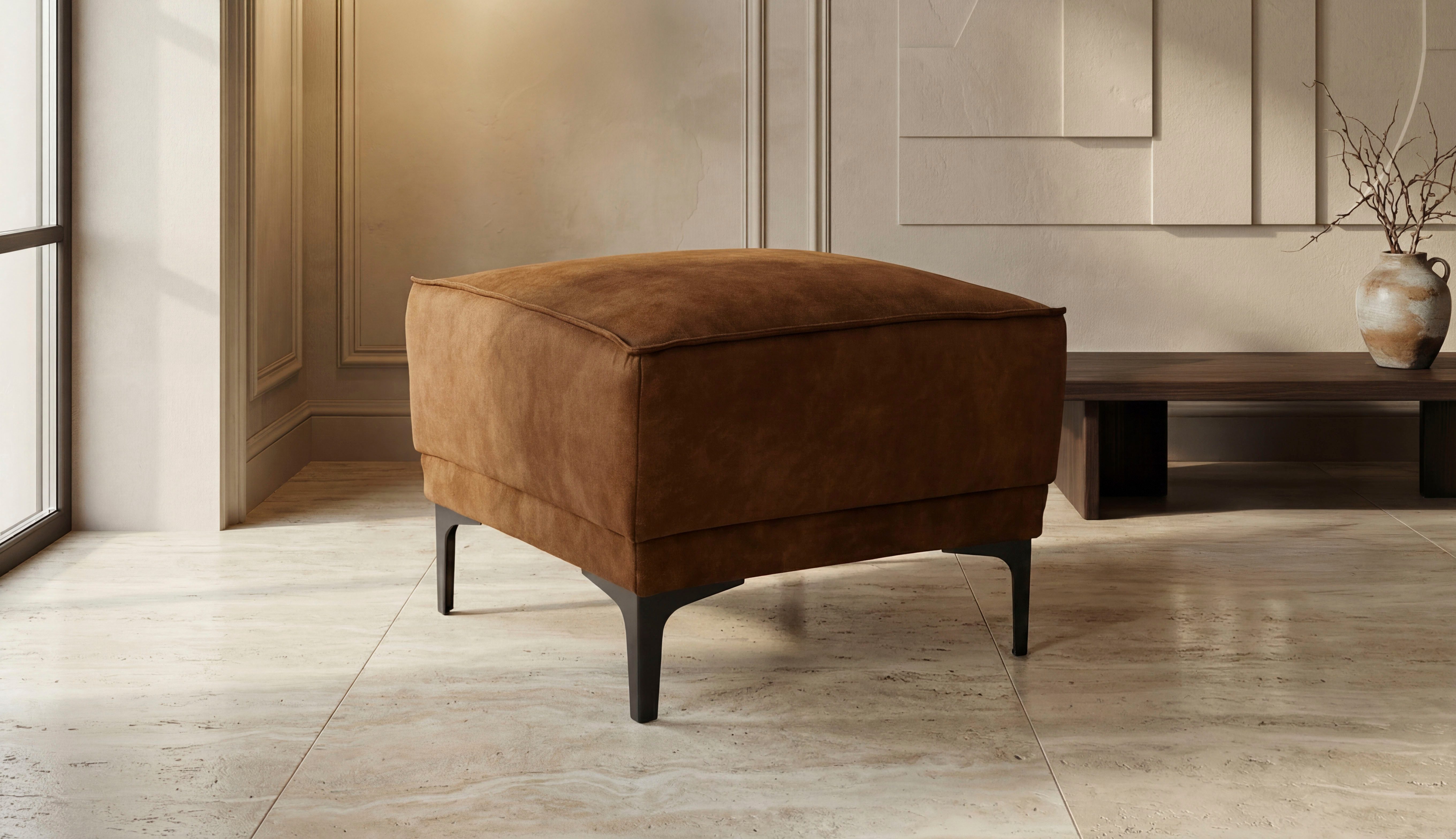 OTTO home Hocker Oland Luxus-Microfaser Polsterhocker