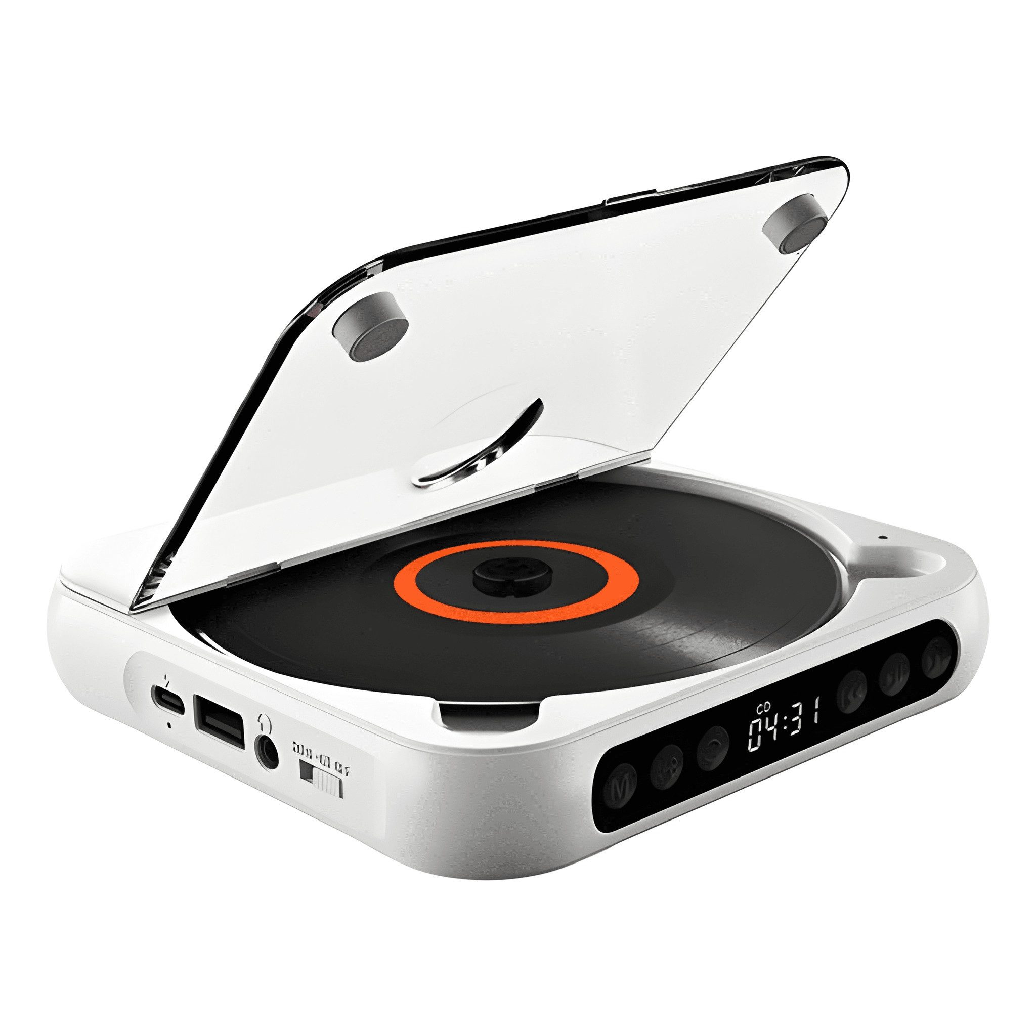 Athlix Tragbarer Bluetooth CD-Player für CD, CD-R, CD-RW, MP3 und WMA CD-Player (Wiedergabe per Bluetooth, USB oder TF-Karte)