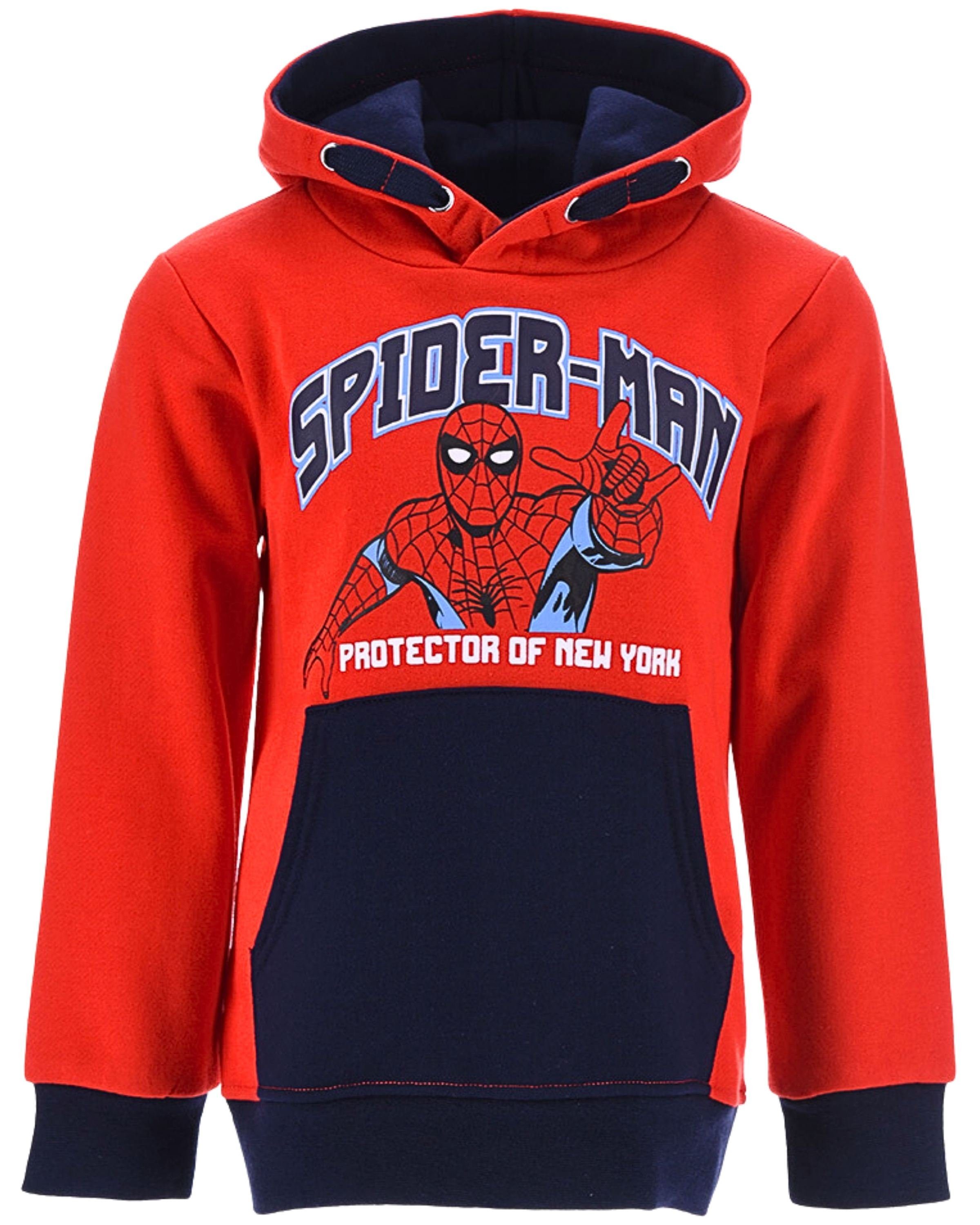 Spiderman Hoodie Marvel Jungen Kapuzenpullover Gr. 98 - 128 cm Rot