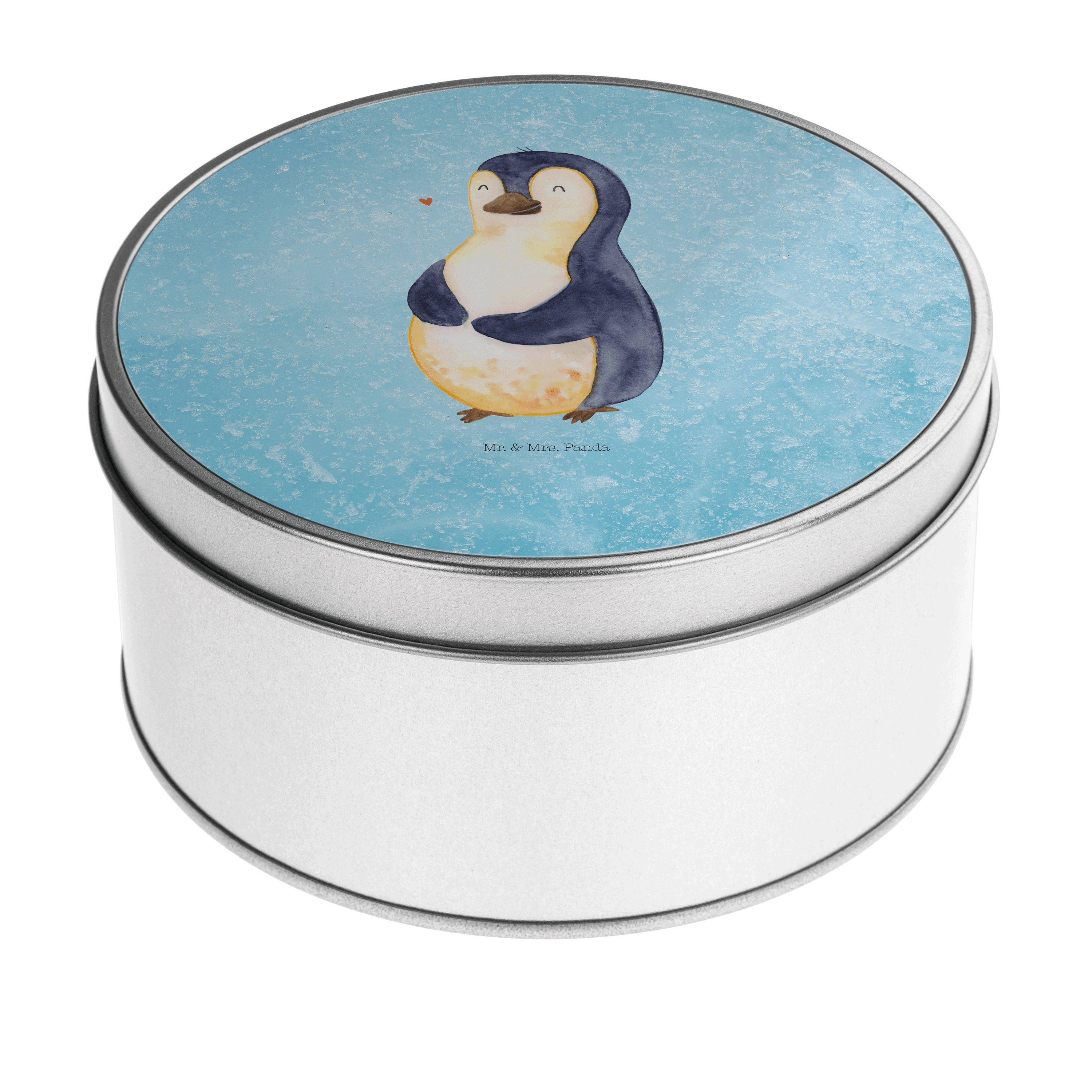 Mr. & Mrs. Panda Aufbewahrungsdose Pinguin Diät - Eisblau - Geschenk, Dose, Pinguine, Geschenkbox, Metal (1 St), Besonders glänzend
