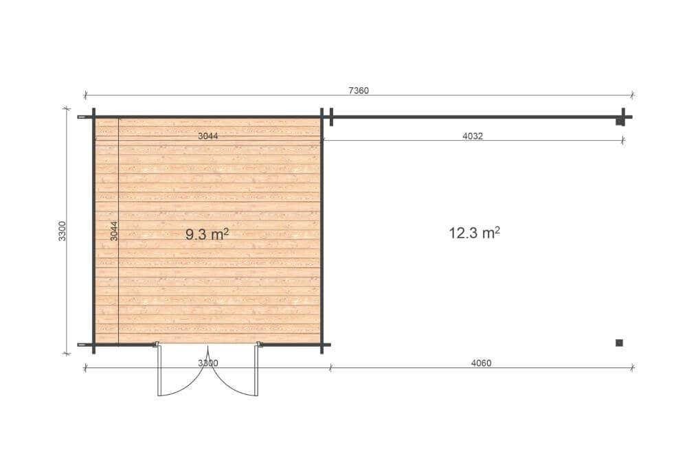 Thumbnail - Alpholz Gerätehaus Eric, BxT: 756x350 cm