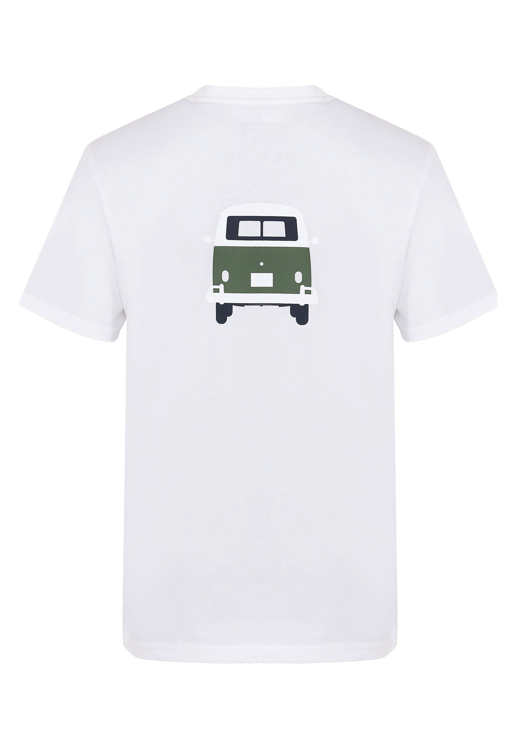 Elkline Bulli Print Brust Rücken lizenzierter White T-Shirt VW Methusalem