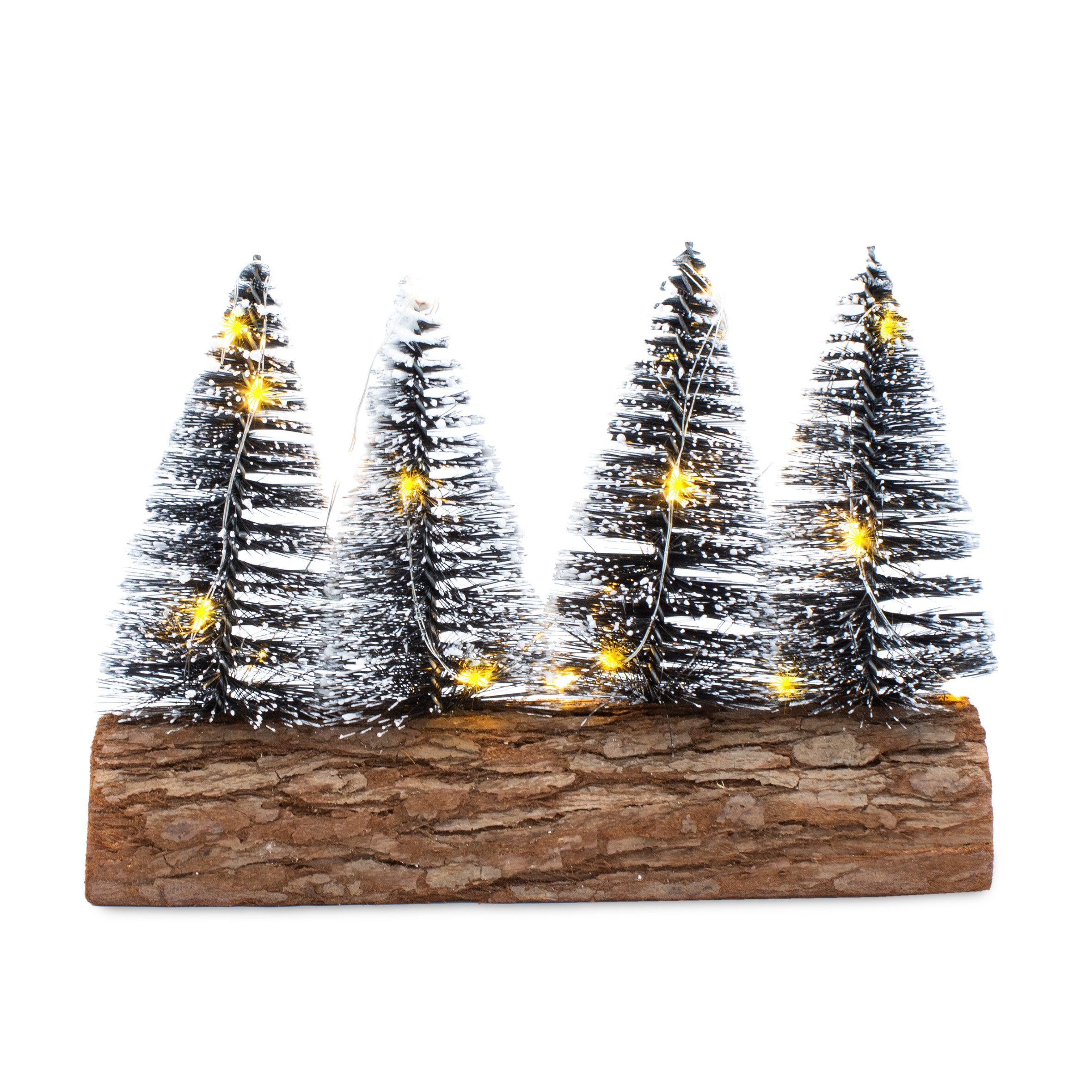 Spetebo LED Dekofigur Tannenbäume mit Baumstammfuß, mit 20 LED, LED fest integriert, warm weiß, zur weihnachtlichen Dekoration