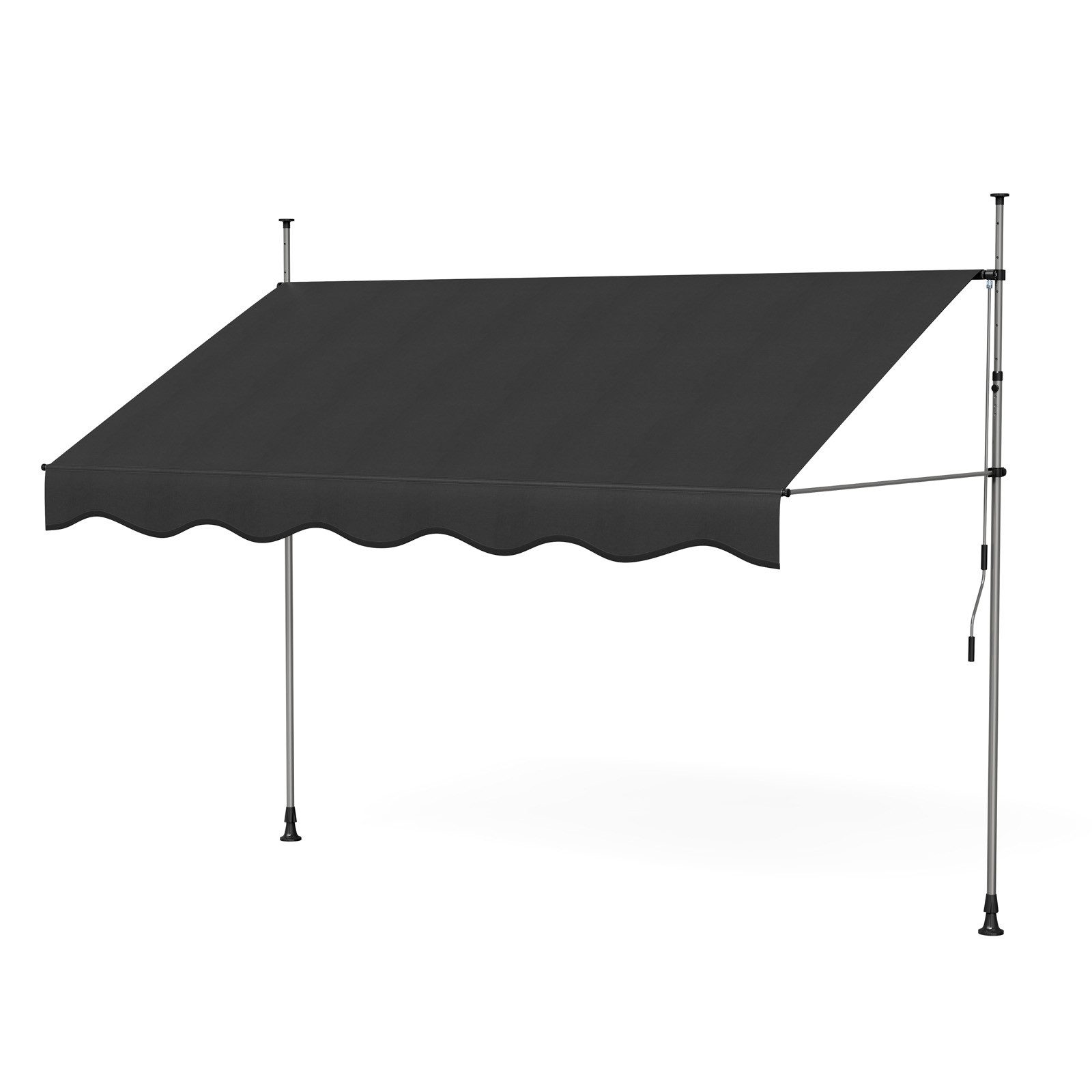JEOBEST Klemmmarkise Balkonmarkise ohne Bohren, Markise mit Handkurbel 285cm (1-St.Gelenkarmmarkise,Höhenverstellbar,UV-beständig)für Garten,Balkon – Bild 4 von 5
