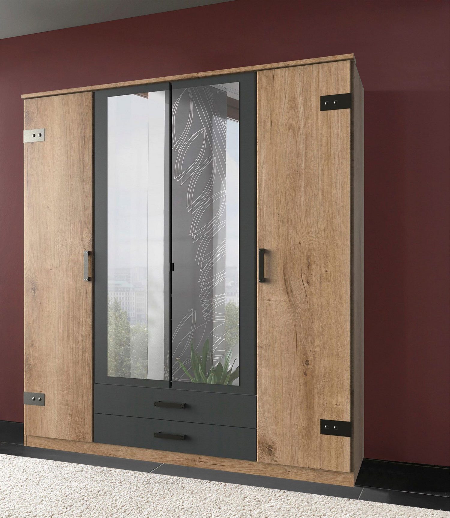 Wimex Kleiderschrank "Cork, mit oder ohne Spiegel, rustikaler Look im Indus günstig online kaufen