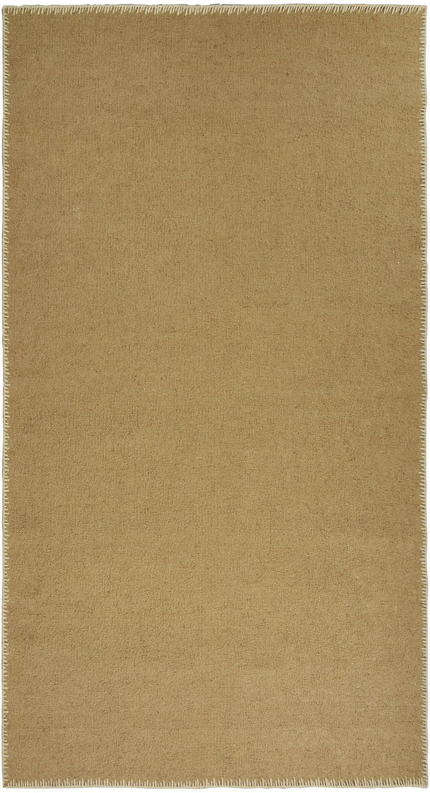 PAD Teppich Moss, rechteckig, Höhe: 6 mm, Juteteppich, handgewebt, Uni Farben, farbige Umrandung, Wohnzimmer