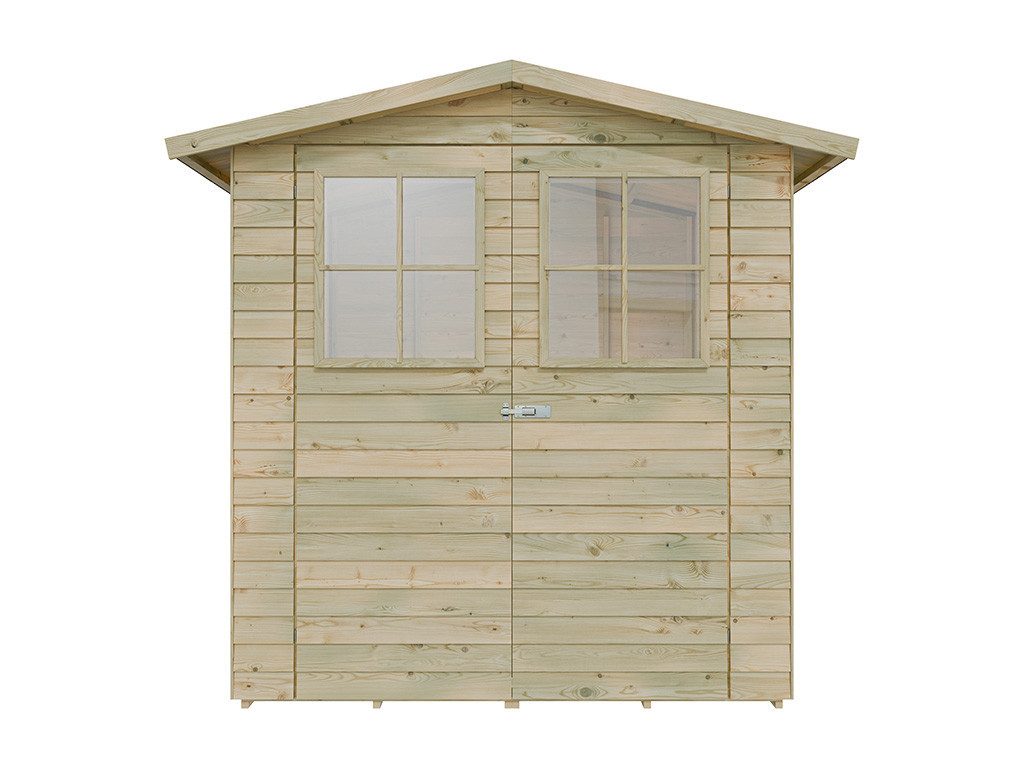 Belladoor Gartenhaus Gerätehaus Hamburg 1 9 mm kesseldruckimprägniert, BxT: 180x145 cm, 9 mm Wandstärke, Einzeltür mit Kunstglas-Einsätzen, Kesseldruckimpr...