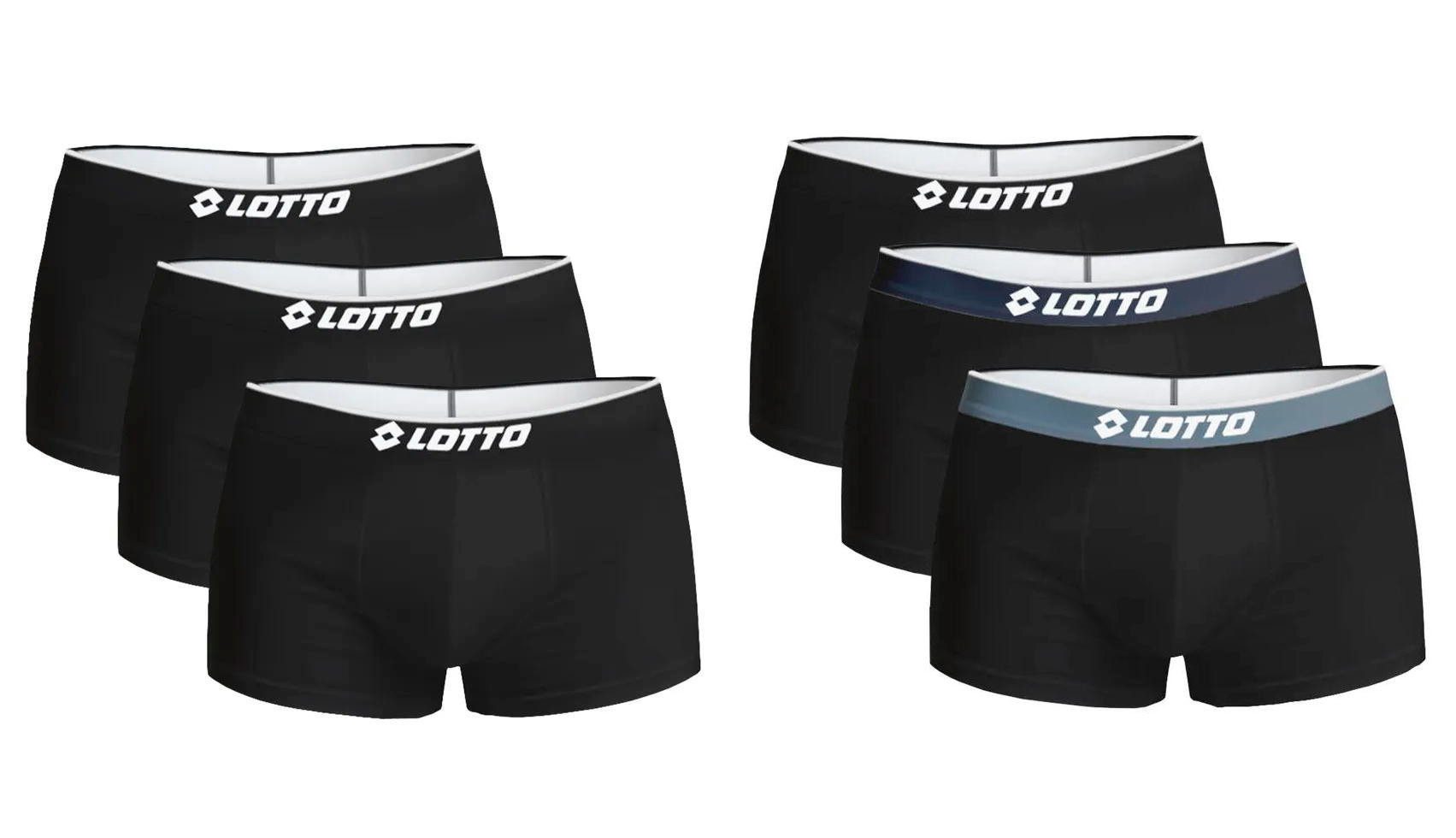 Lotto Boxershorts Herren Comfort Boxershorts 6er-Pack Basic (6 Stück)