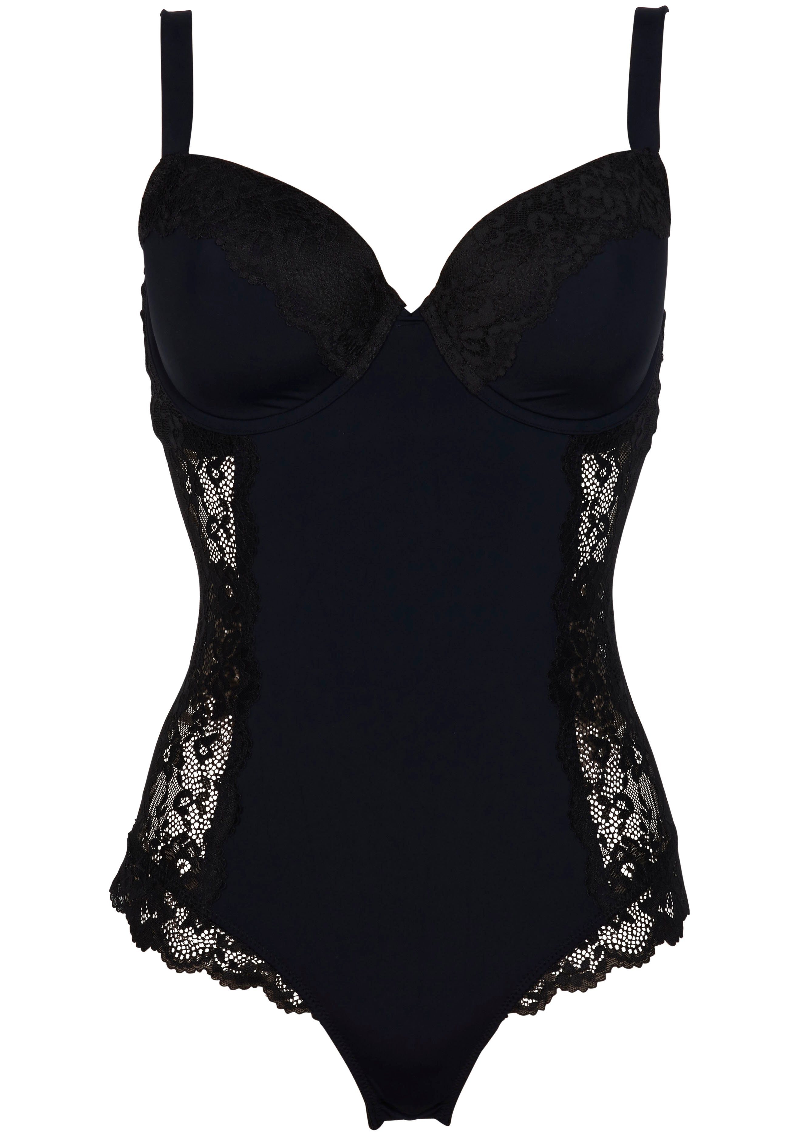 After Eden D-cup & up Body MILA mit Spitze, verstellbare Träger, mit Bügel, vorgeformte Cups, feminin