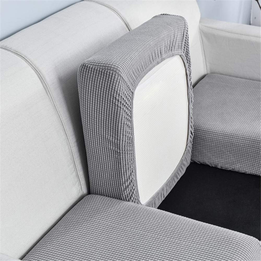 Sofa Kissenbezüge, Stretch, Sofahusse elastischer Sitzkissenbezug hellgrau Zeaicos