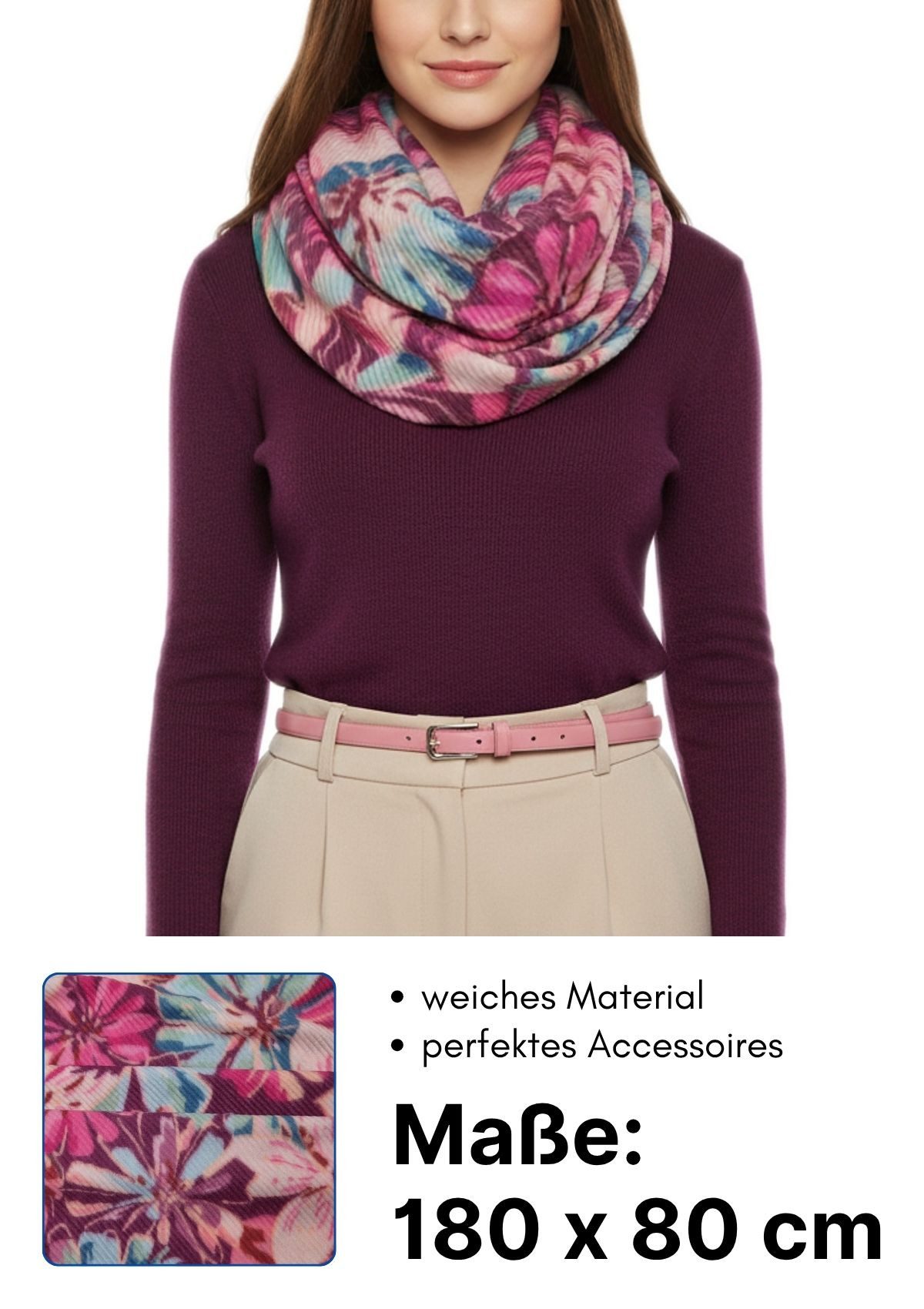 dy_mode Loop Damen Loopschal Geblümt Herbst/Winter Rundschal Schlauchschal, günstig online kaufen