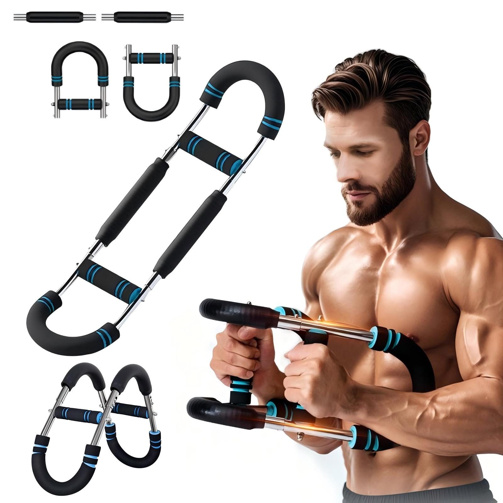 Kityhome Handmuskeltrainer Twister Armtrainer 3 Stufen (30-50 kg),Brusttrainer für Zuhause (Set, 1-St., Armtrainer), Dicke rutschfeste Schaumstoffgriffe,Geeignet für Zuhause, Büro, Reisen