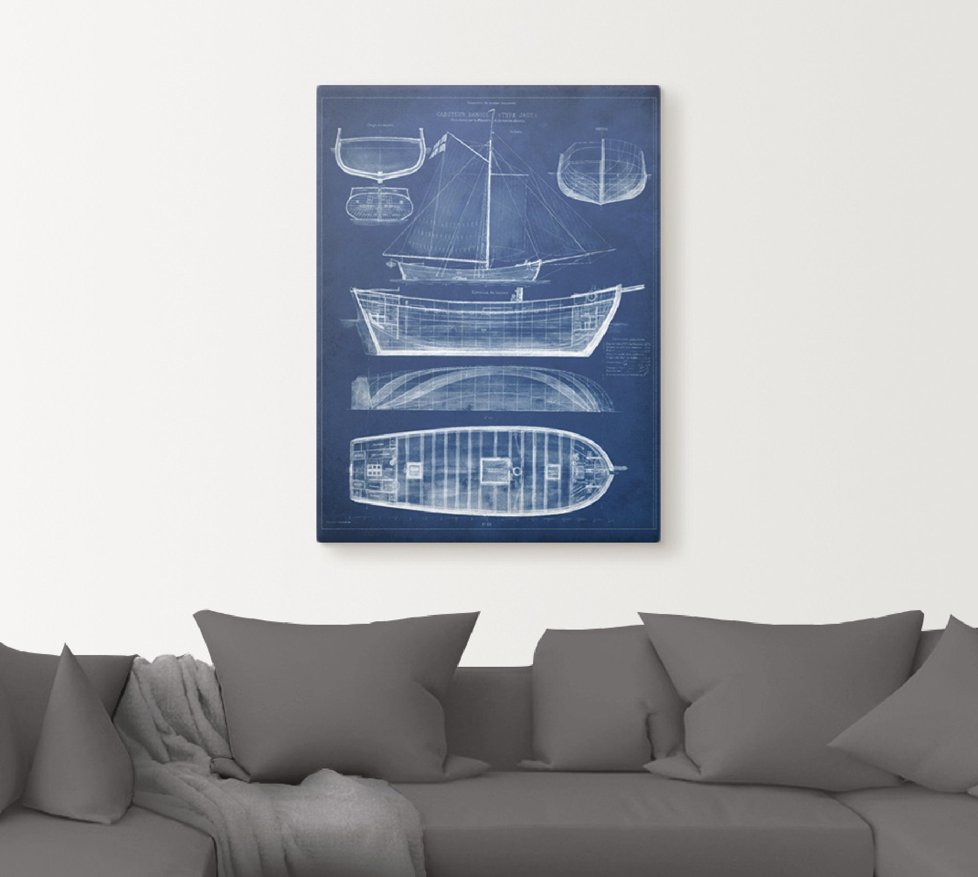 Artland Wandbild Entwurf oder Leinwandbild, versch. St), (1 Schiff als Alubild, II, Antikes & Größen Schiffe Poster ein für Boote Wandaufkleber in