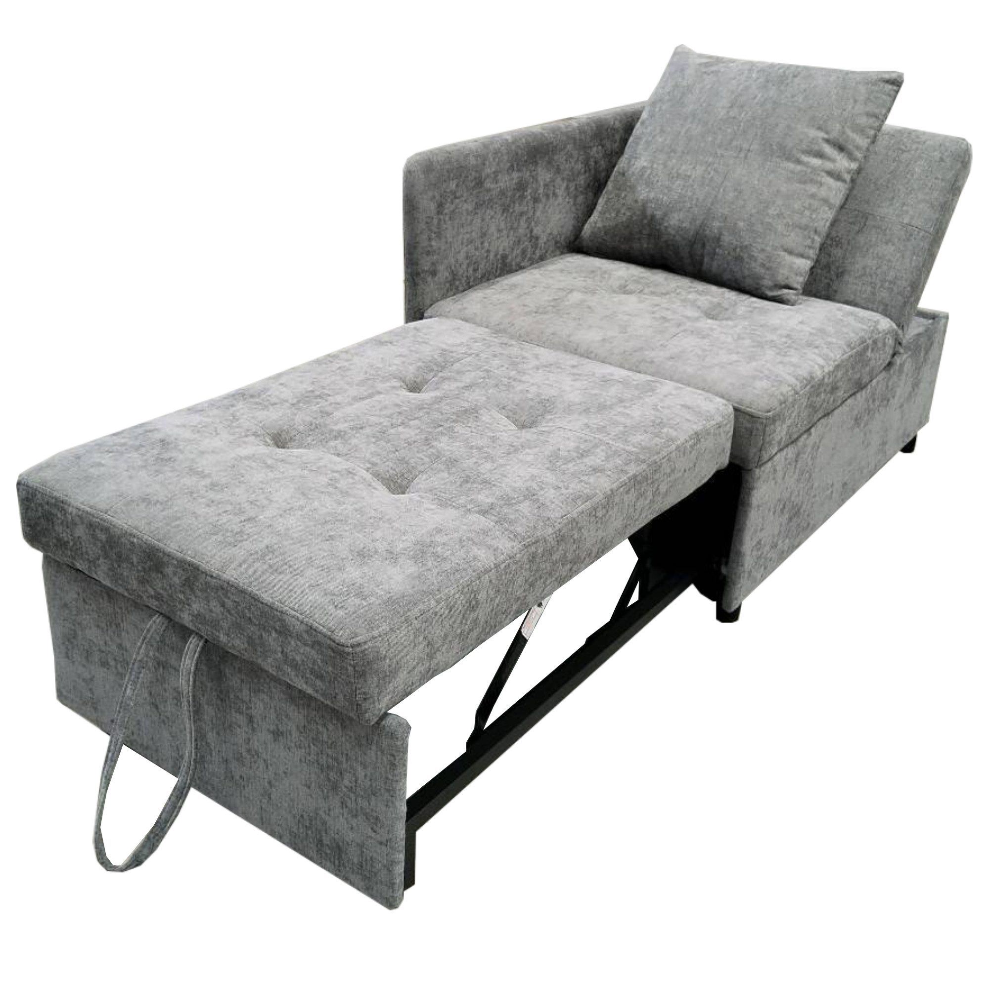 KLAM HOME Schlafsofa Polsterbett Schlafsofa 3 in 1 Multifunktions-Schlafsofa, Leinenstoffsofa mit verstellbarer Rückenlehne, für kleine Räume – Bild 2 von 5