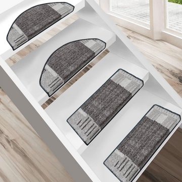 Stufenmatte Murano, Erhältlich in vielen Farben & 2 Größen, Treppenschutz, Floordirekt, Halbrund, Höhe: 8,5 mm