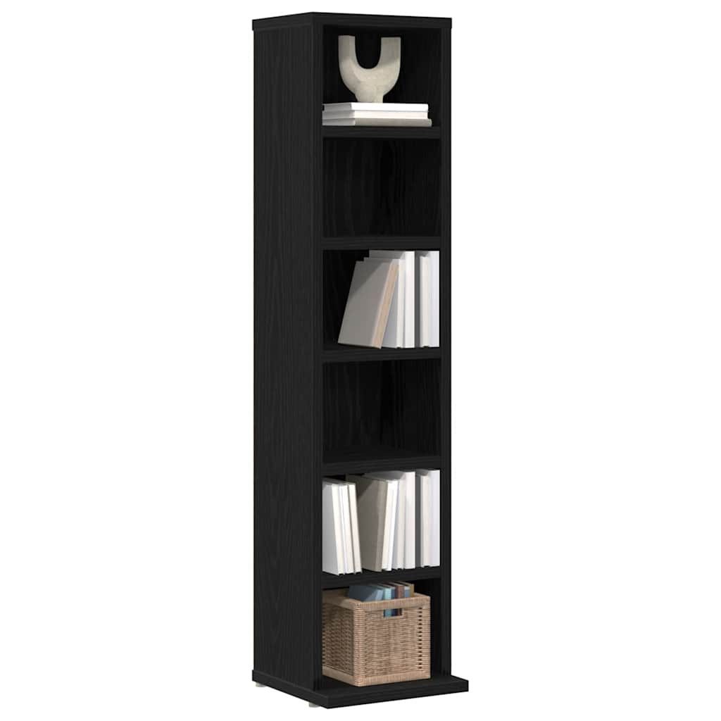 vidaXL CD-Regal CD-Schrank Schwarz Eichen-Optik 21x20x88 cm Holzwerkstoff, 1-tlg. – Bild 4 von 5