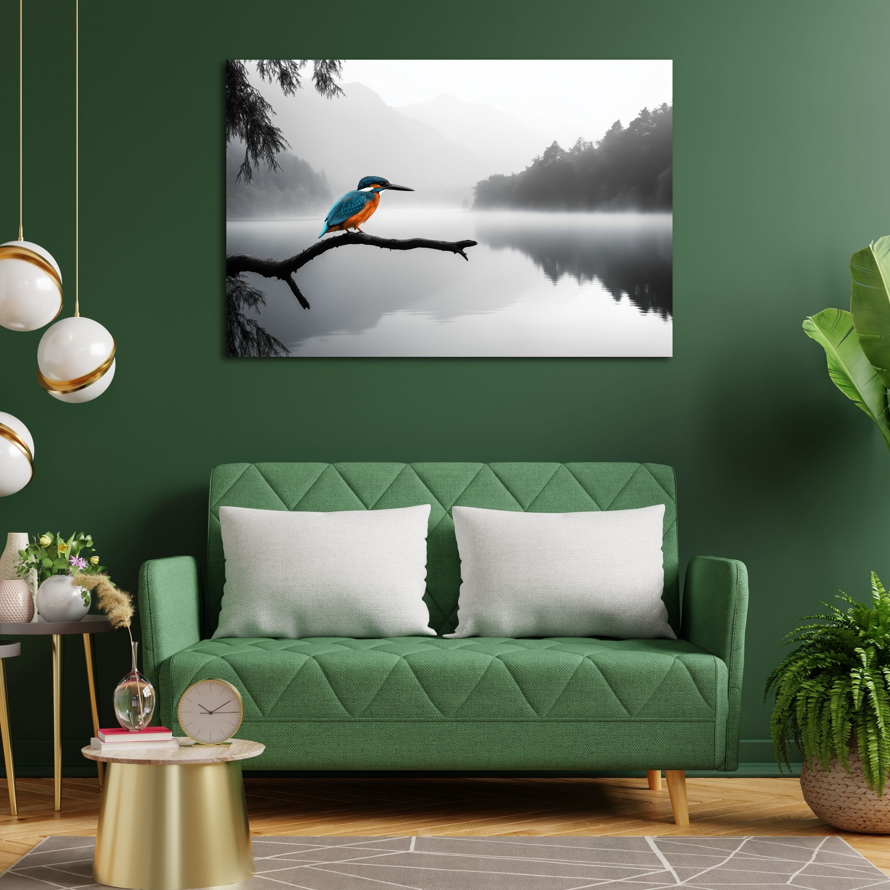 DARO Design Leinwandbild Modern Abstrakt Wandbilder XXL Wandbild Wand Deko Leinwand Bilder, (bunter Specht - Bild Groß Wohnzimmer Schlafzimmer Küche Esszimmer Einteilig Querformat Fotodruck Leinwände Wanddeko Abstrakte Kunst Boho), 30x20cm