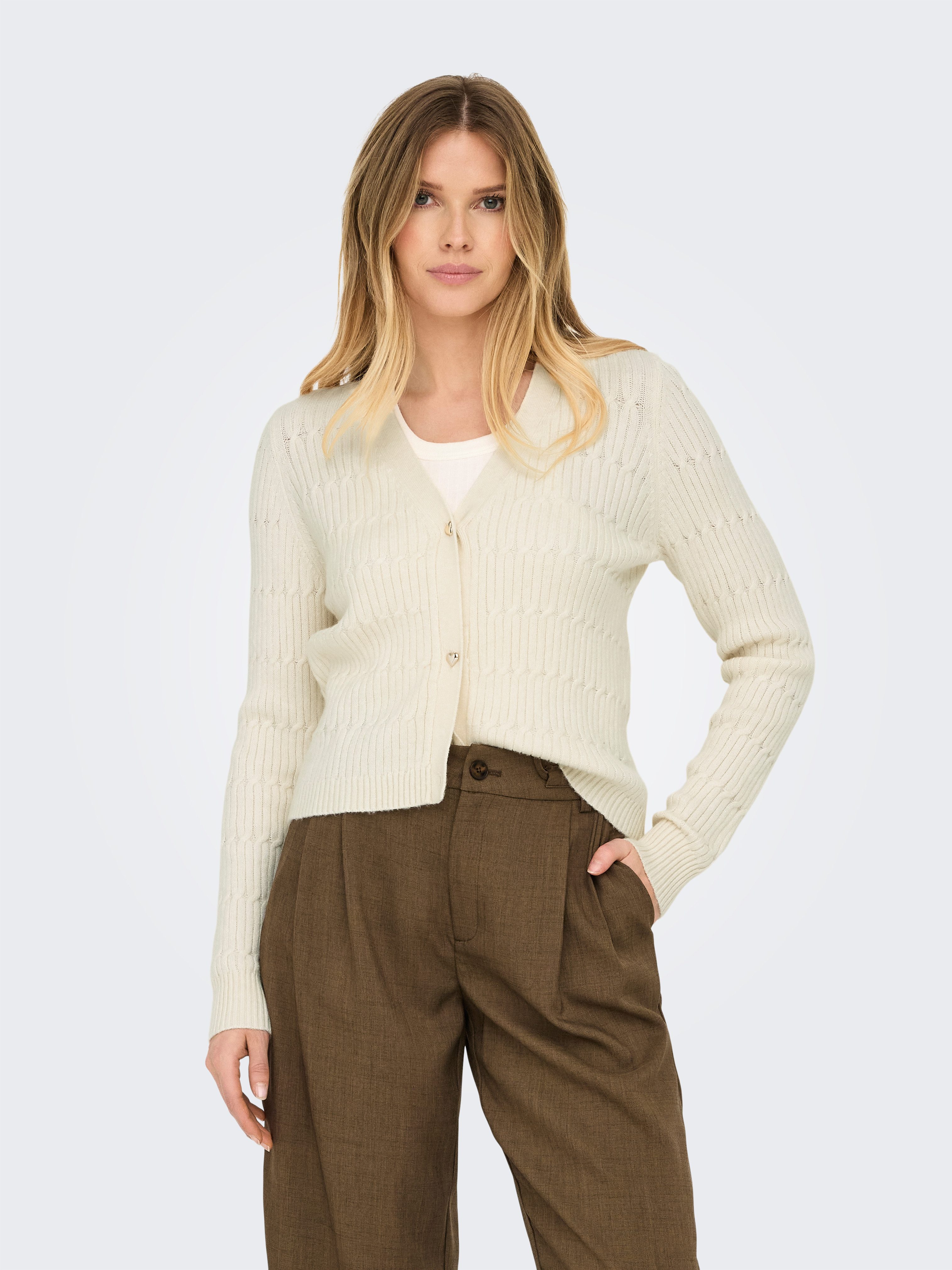 ONLY Strickjacke ONLKATIA LS CABLE V-NECK CARDIGAN CC KNT günstig online kaufen