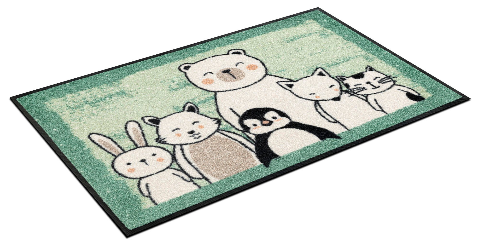 Fußmatte Animal Friends, wash+dry by Kleen-Tex, rechteckig, Höhe: 7 mm | Kurzflor-Teppiche