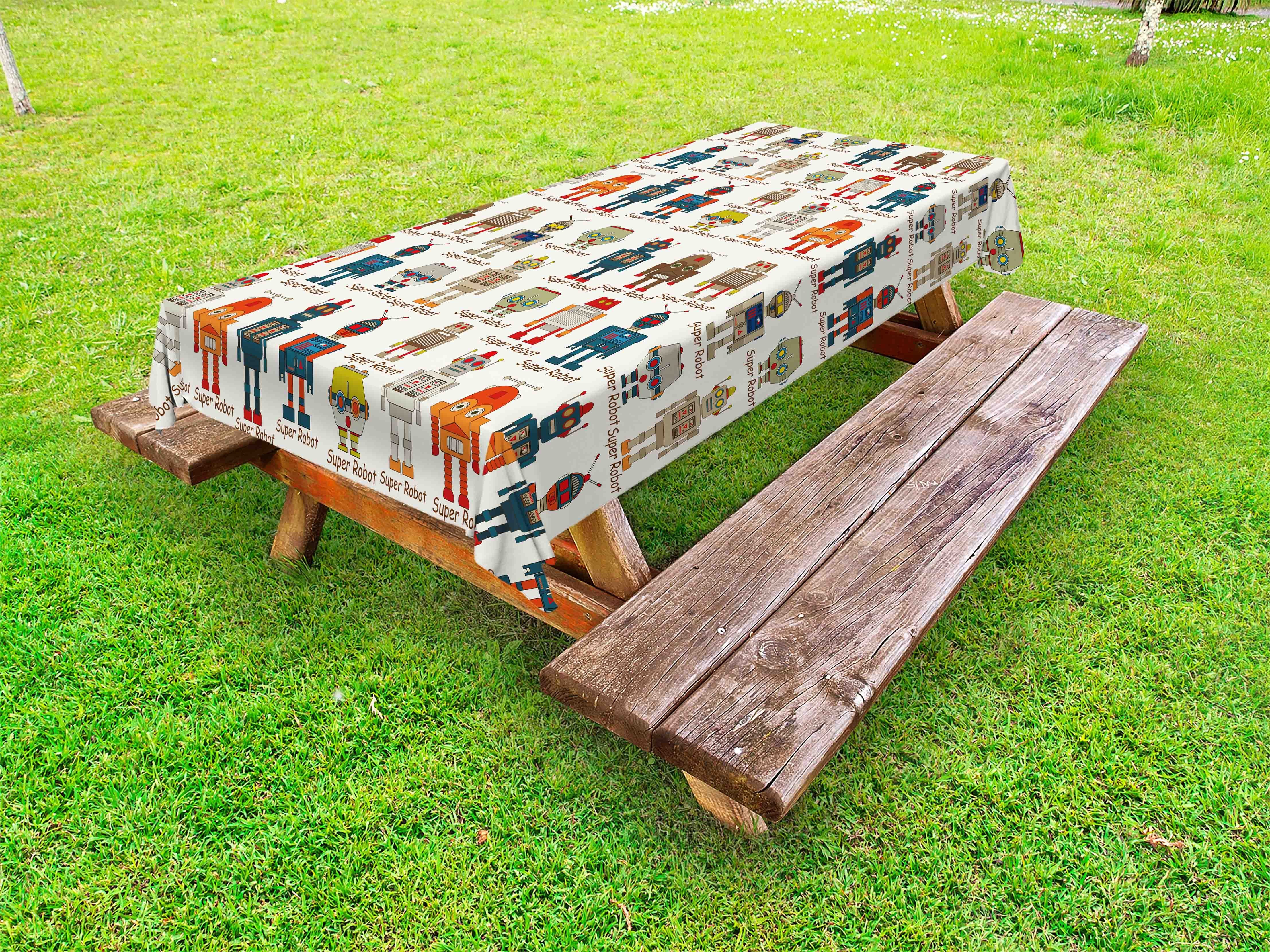 Abakuhaus Tischdecke dekorative waschbare Picknick-Tischdecke, Roboter Super Robot