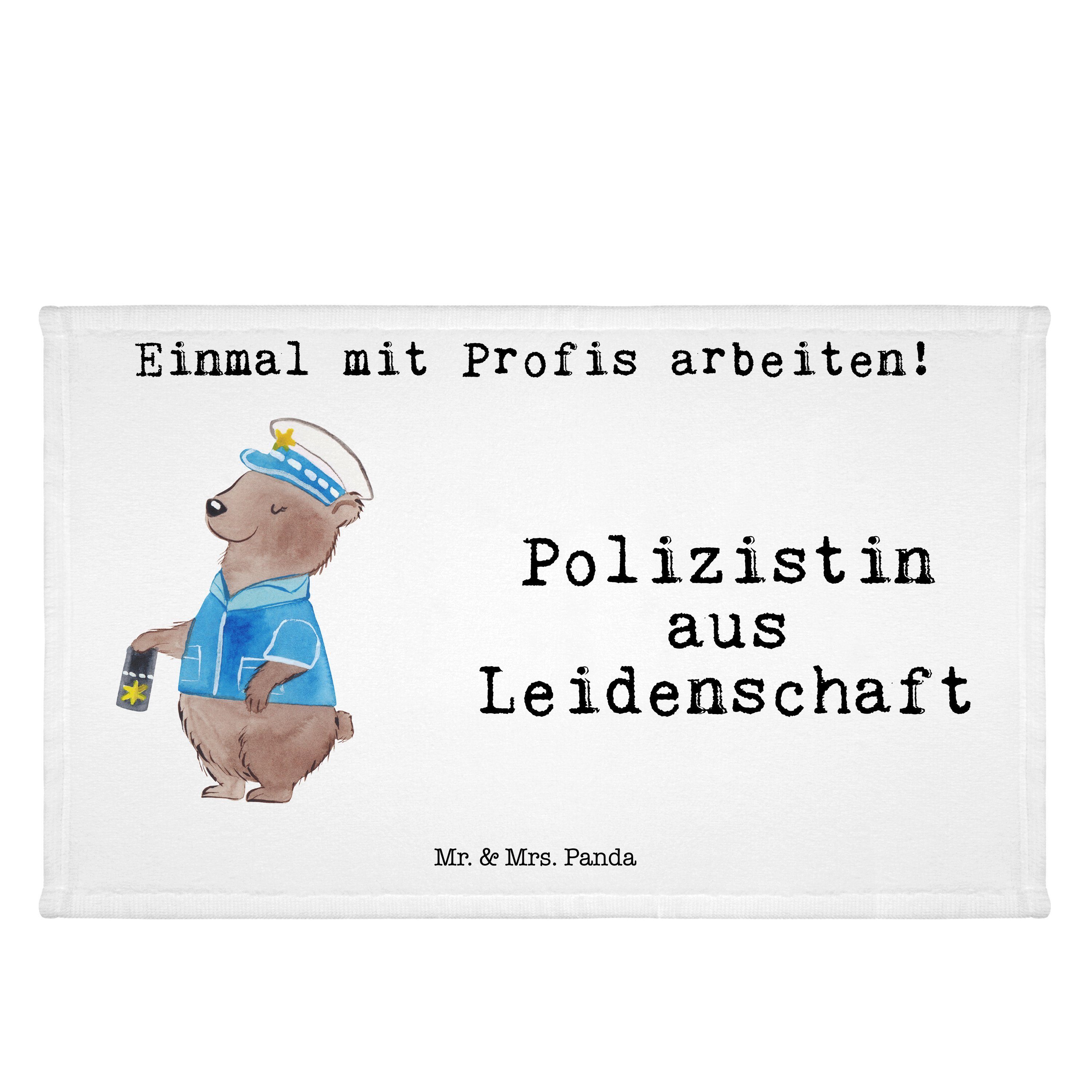 Mr. & Mrs. Panda Handtuch Polizistin aus Leidenschaft - Weiß - Geschenk, Cop, Studium, Kinder H, (1-St)
