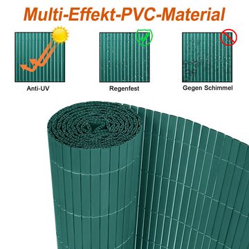 AUFUN Balkonsichtschutz Sichtschutzmatte PVC mit verstärkter Grün (Konstruktion Sichtschutzzaun Garten Sichtschutzzaun) Kein Bohren erforderlich