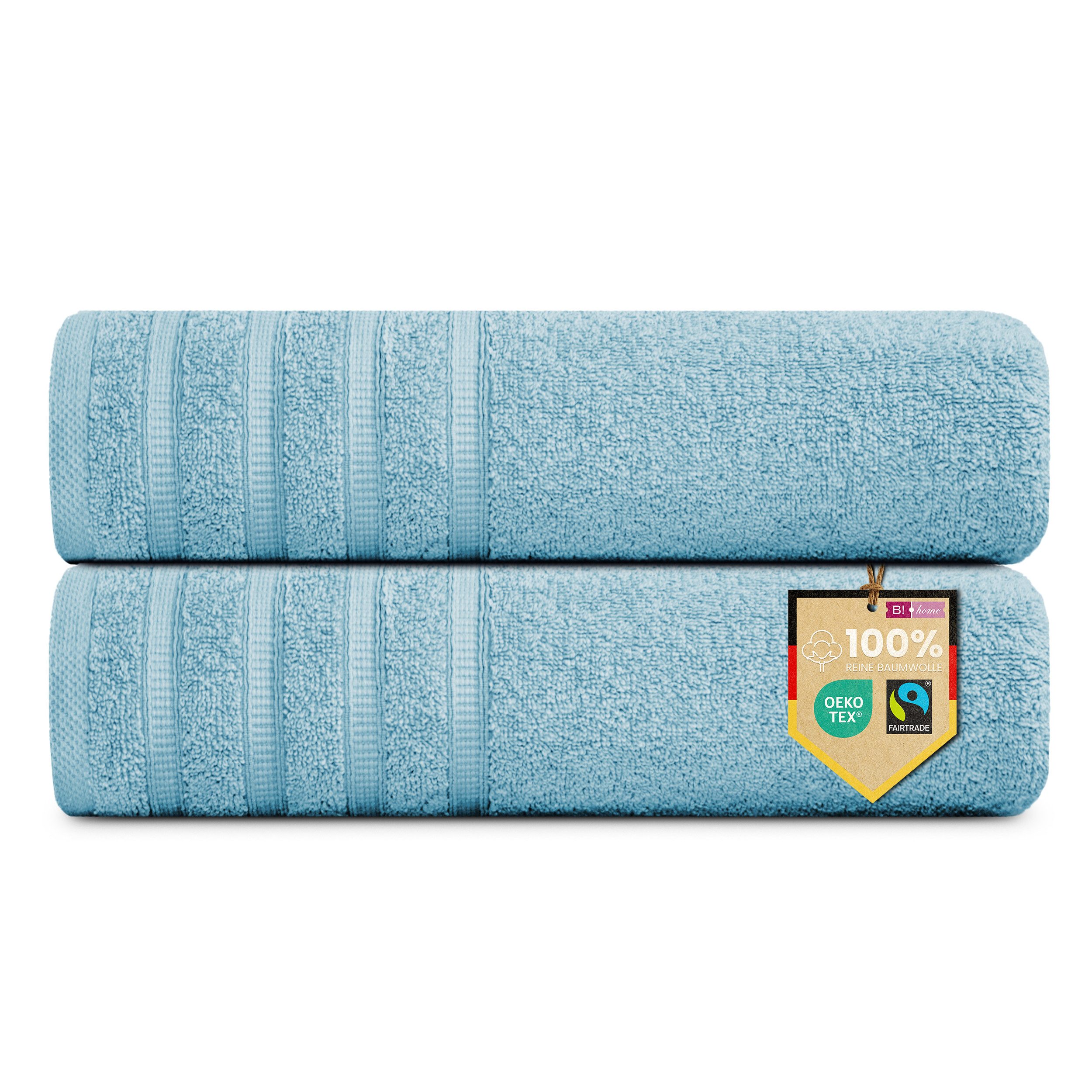 B!HOME Handtücher Set Saunatücher, Duschtücher, Gästehandtücher 100% Baumwolle, (Spar-Set, 2-St), flauschig saugfähig Frottee weich