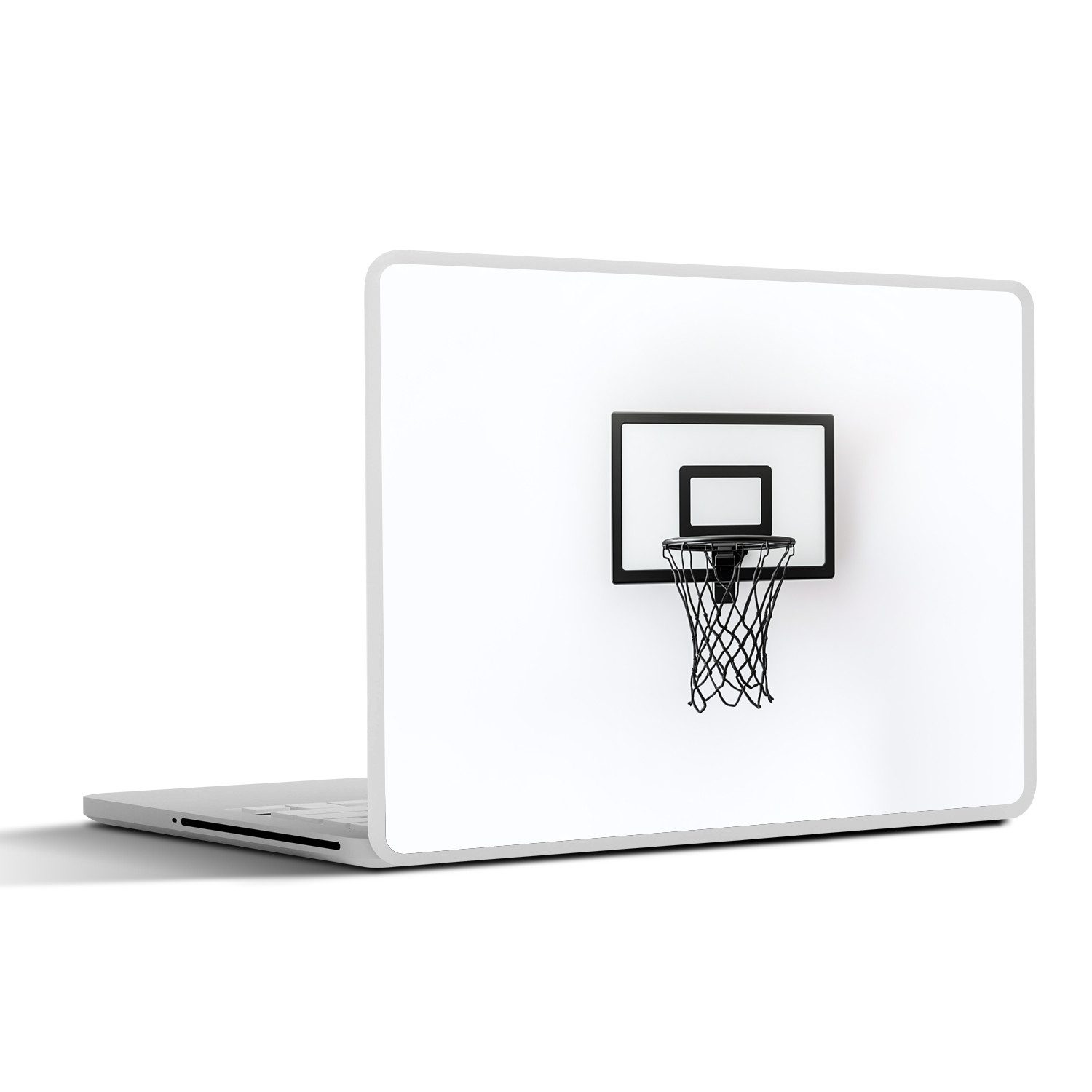 MuchoWow Laptop-Aufkleber Basketballbrett - Minimalistisch - Schwarz, (1tlg), Aufkleber Geeignet für Laptops, Schutz vor Kratzern, Sticker, 31x22 cm